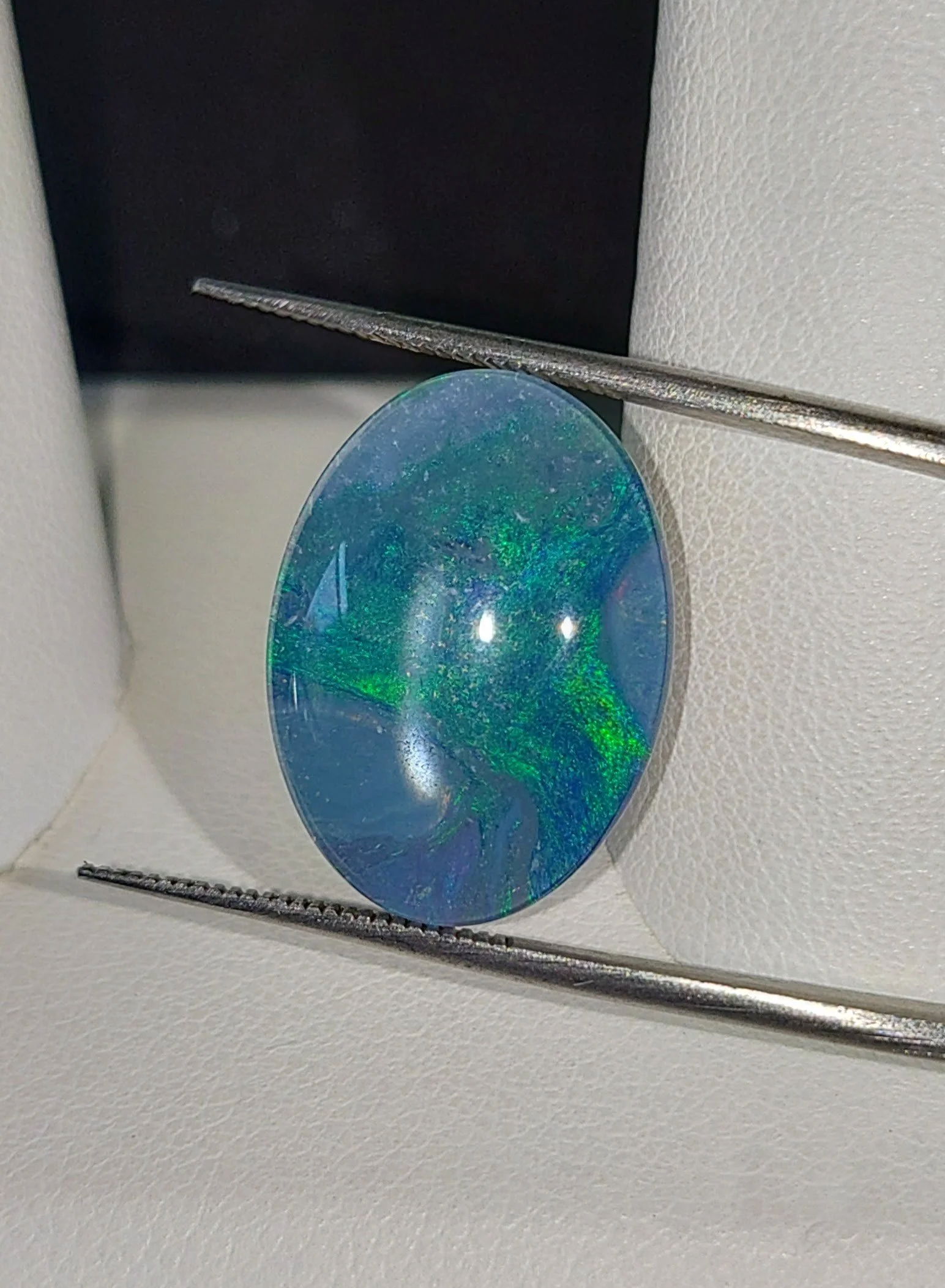 Genuine Australian Black Opal Triplet 8.10ct from TheCoveAtFoxHollow.com
