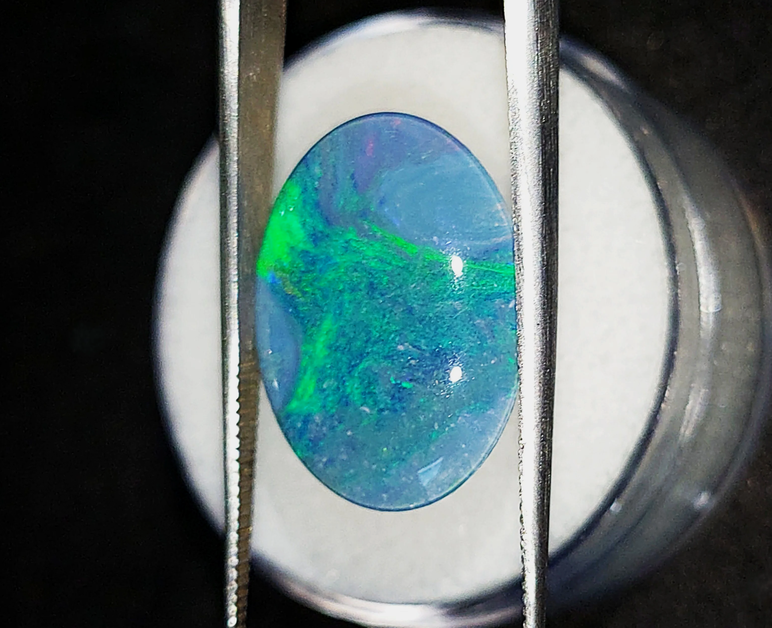 Genuine Australian Black Opal Triplet 8.10ct from TheCoveAtFoxHollow.com