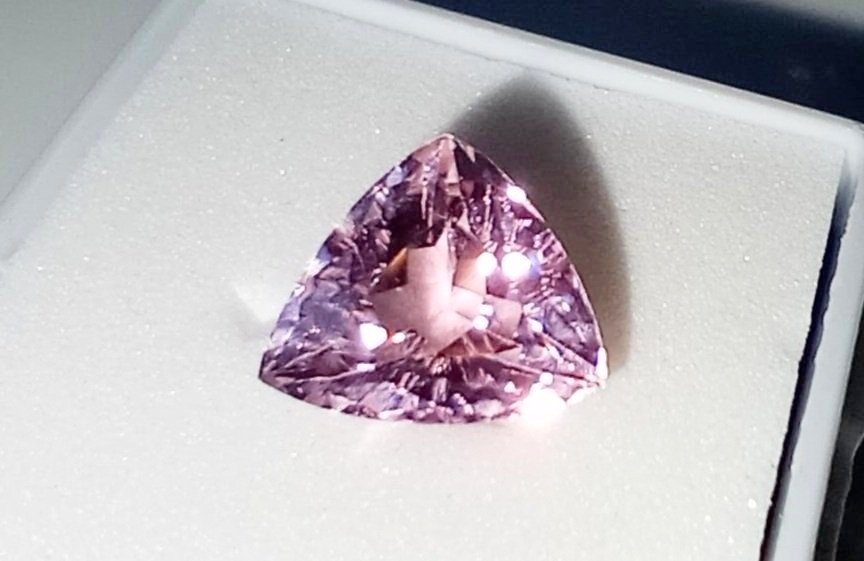 GIA Certified Genuine Pink Congolese Tourmaline 2.14ct in a trillion from thecoveatfoxhollow.com