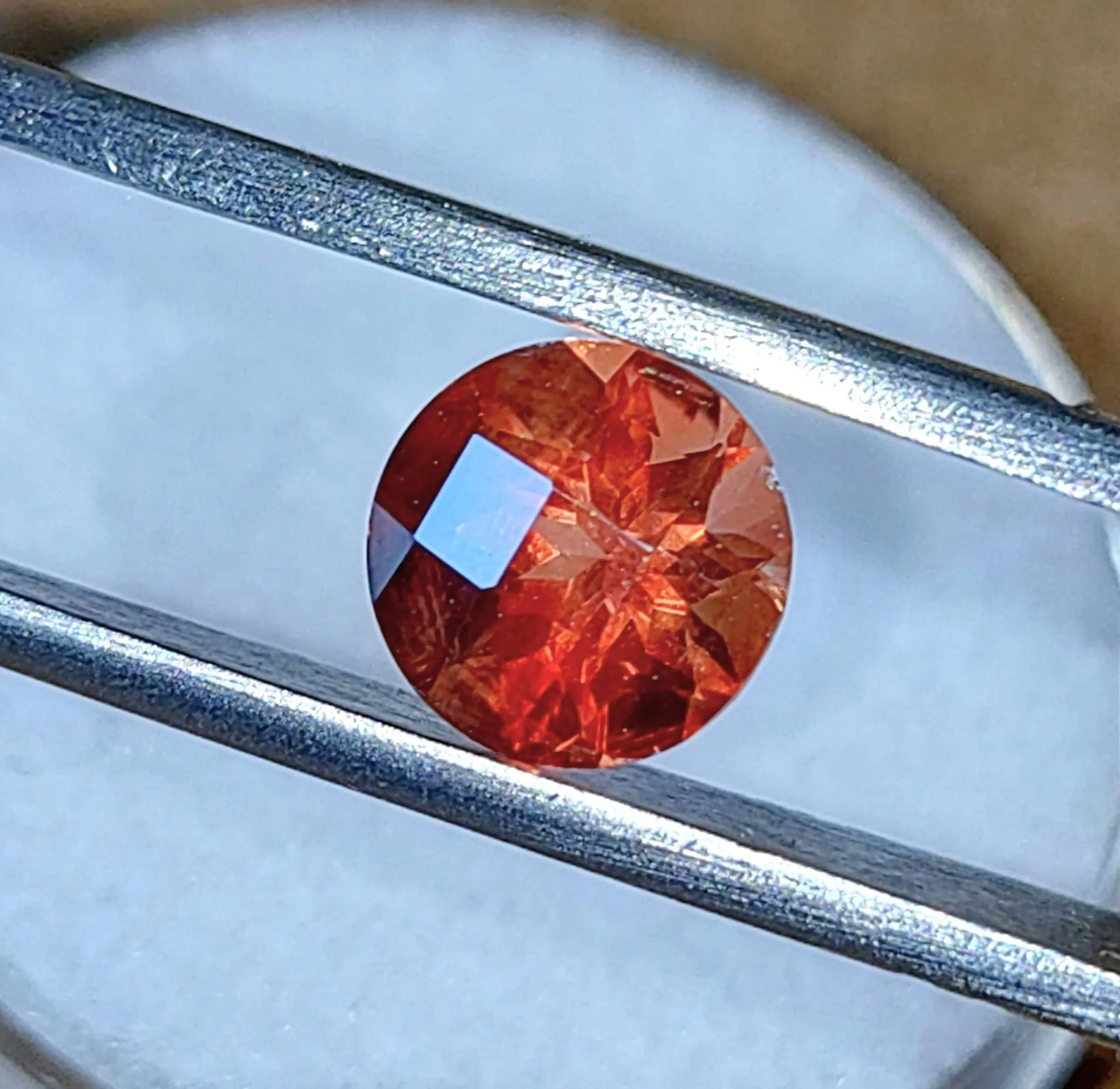 Genuine Red Orange Andesine 1.17ct from TheCoveAtFoxHollow.com