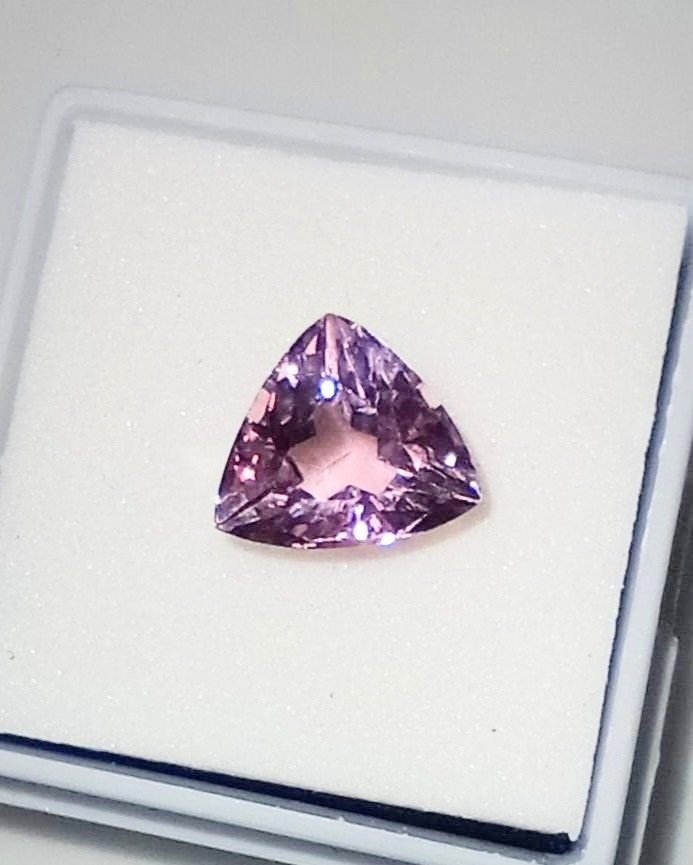 GIA Certified Genuine Pink Congolese Tourmaline 2.14ct in a trillion from thecoveatfoxhollow.com