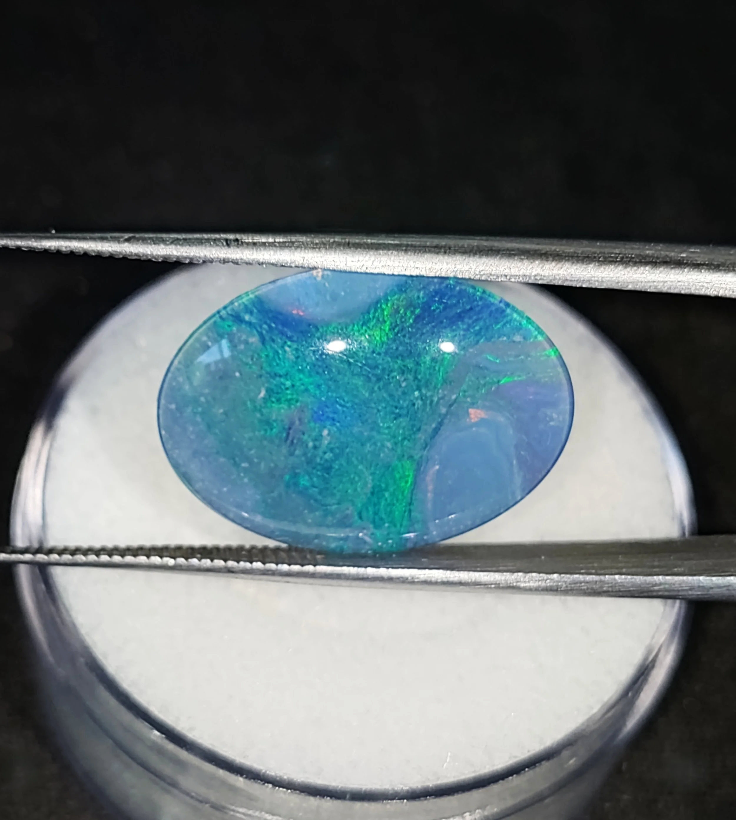 Genuine Australian Black Opal Triplet 8.10ct from TheCoveAtFoxHollow.com