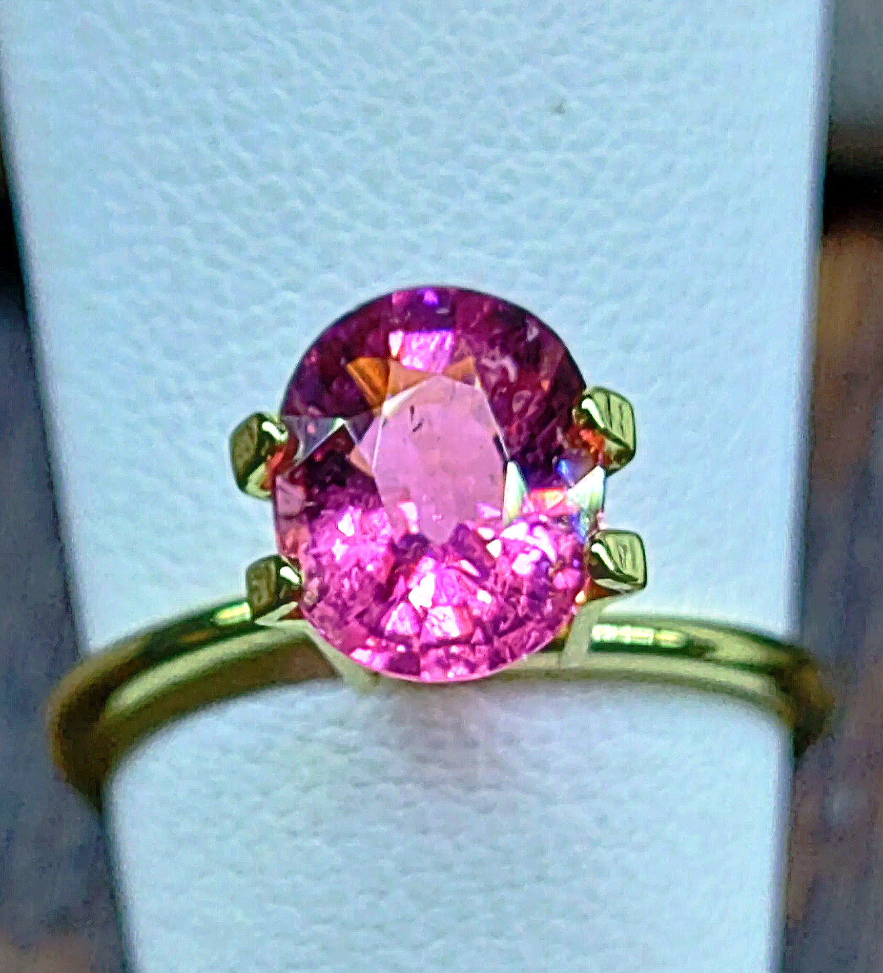 Neon Hot Pink Titanium Tourmaline 2.58 carats • Oval