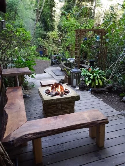 This was our deck and the wood patio furniture our neighbor made us 2 weeks before the fire took it.