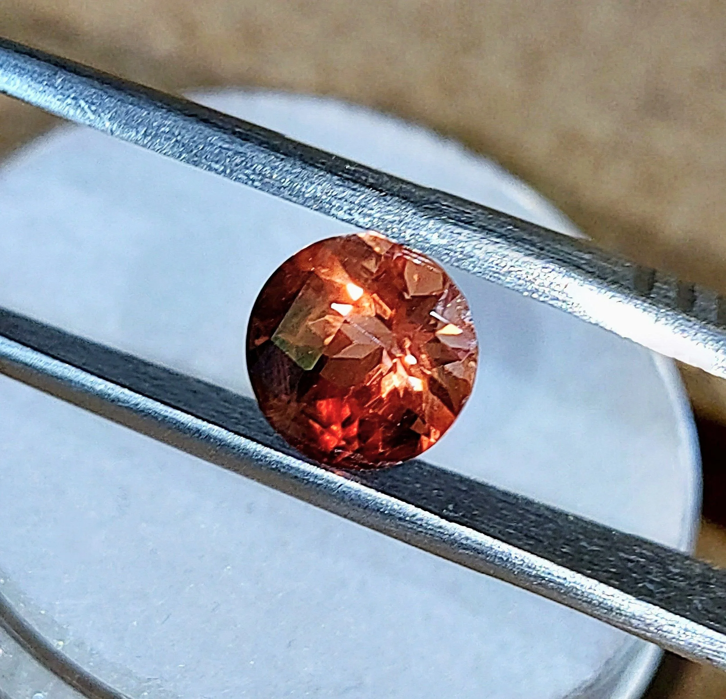 Genuine Red Orange Andesine 1.17ct from TheCoveAtFoxHollow.com