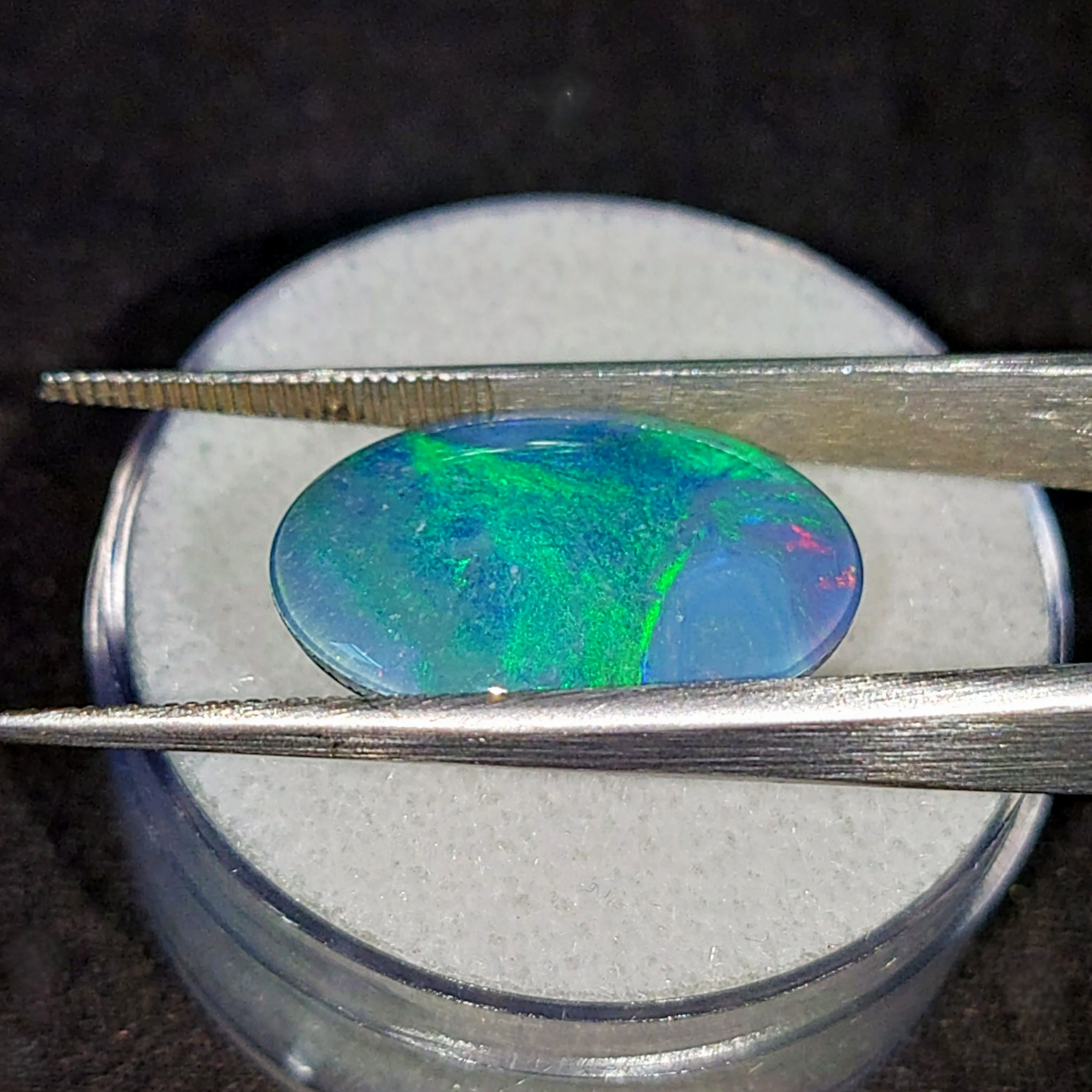 Genuine Australian Black Opal Triplet 8.10ct from TheCoveAtFoxHollow.com
