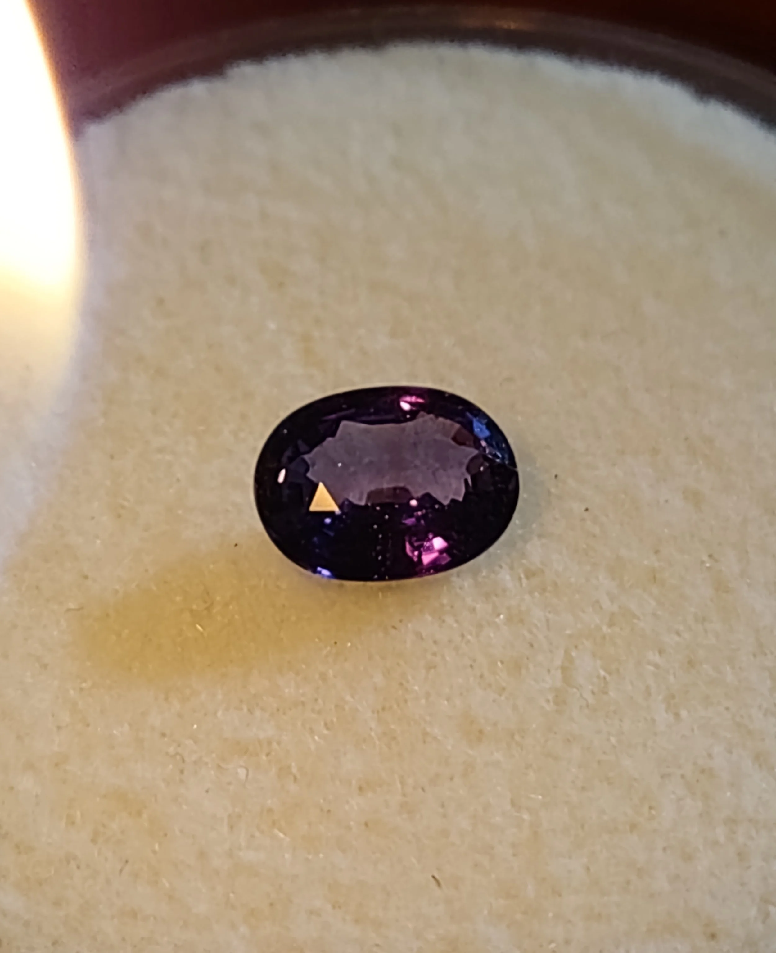 Genuine Ceylon Color Change Sapphire at 1.50ct from TheCoveAtFoxHollow.com