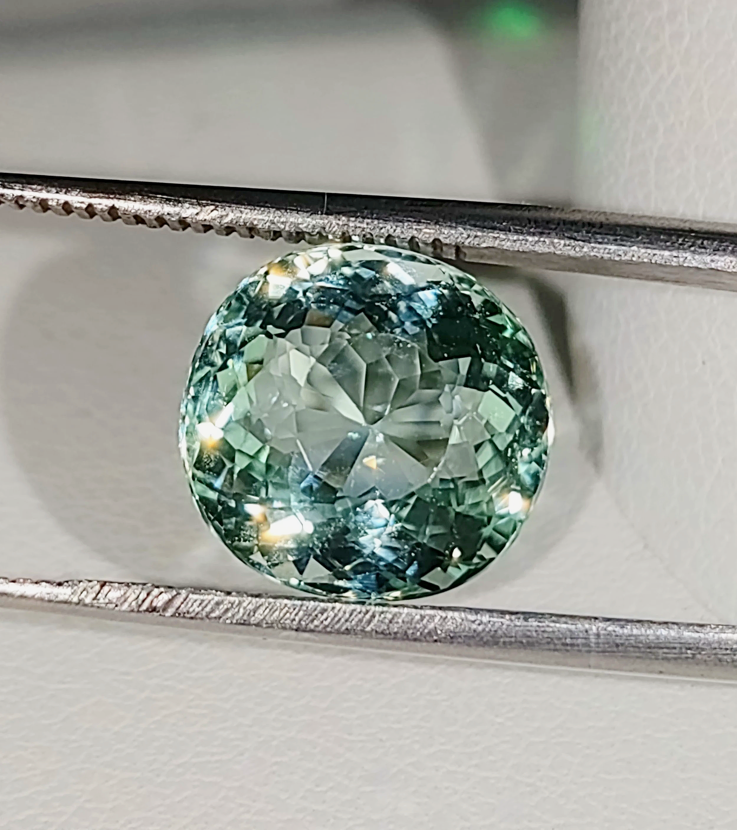 GIA Certified Genuine Neon Seafoam Titanium Tourmaline 3.81ct from TheCoveAtFoxHollow.com