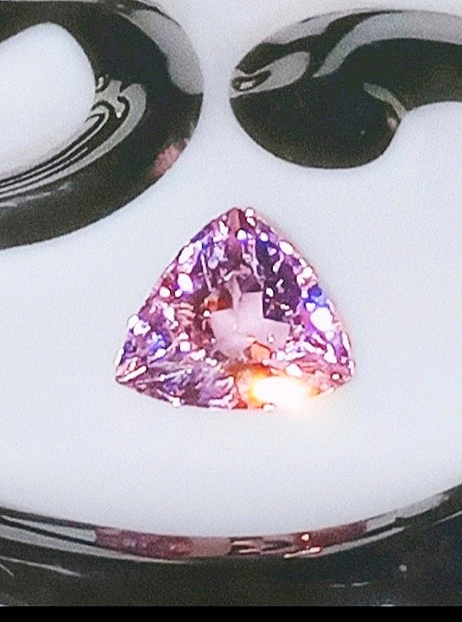 GIA Certified Genuine Pink Congolese Tourmaline 2.14ct in a trillion from thecoveatfoxhollow.com