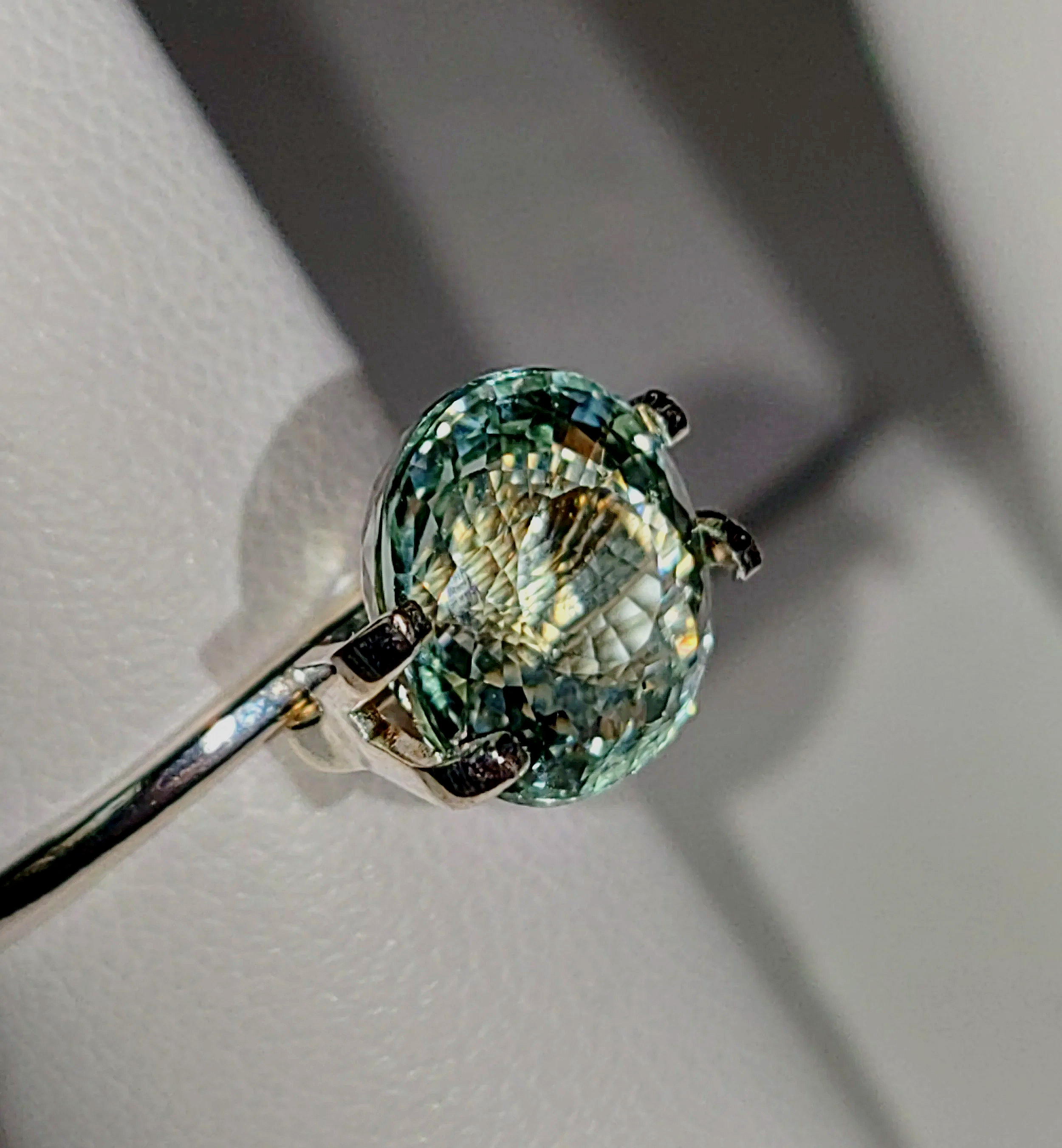 GIA Certified Genuine Neon Seafoam Titanium Tourmaline 3.81ct TheCoveAtFoxHollow.com