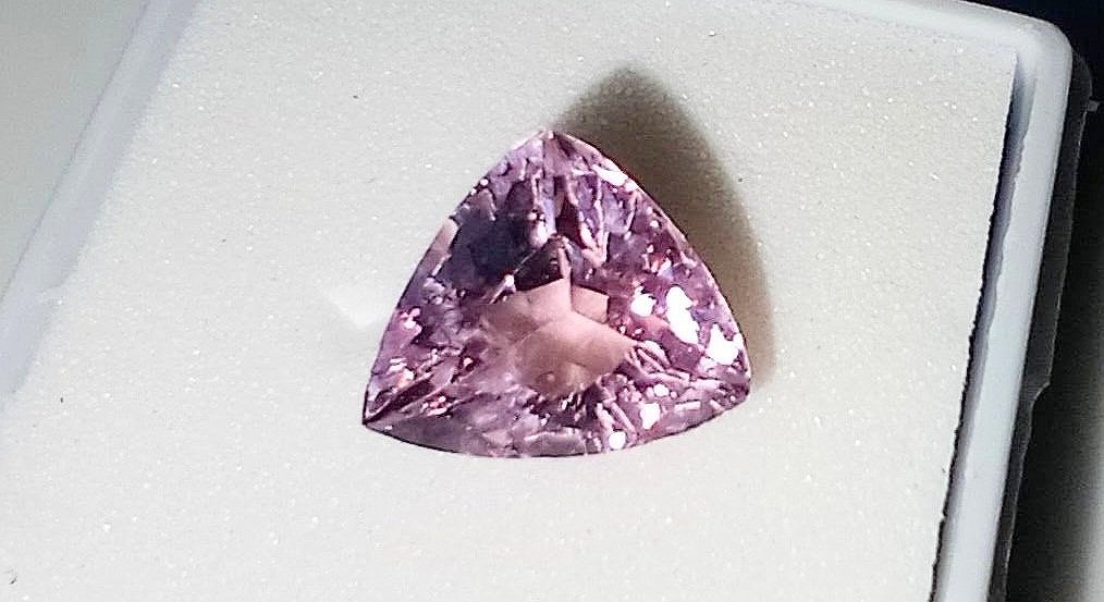 GIA Certified Genuine Pink Congolese Tourmaline 2.14ct in a trillion from thecoveatfoxhollow.com
