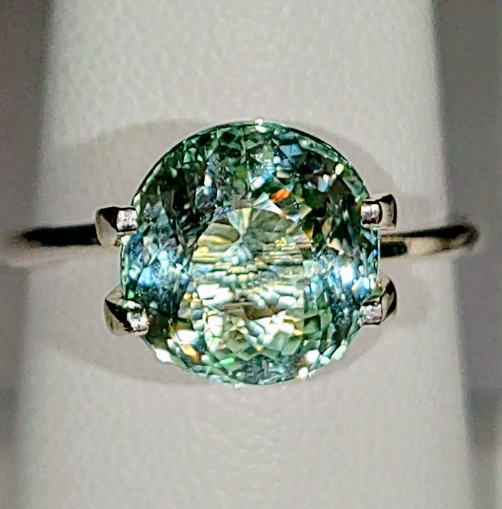 GIA Certified Genuine Neon Seafoam Titanium Tourmaline 3.81ct TheCoveAtFoxHollow.com