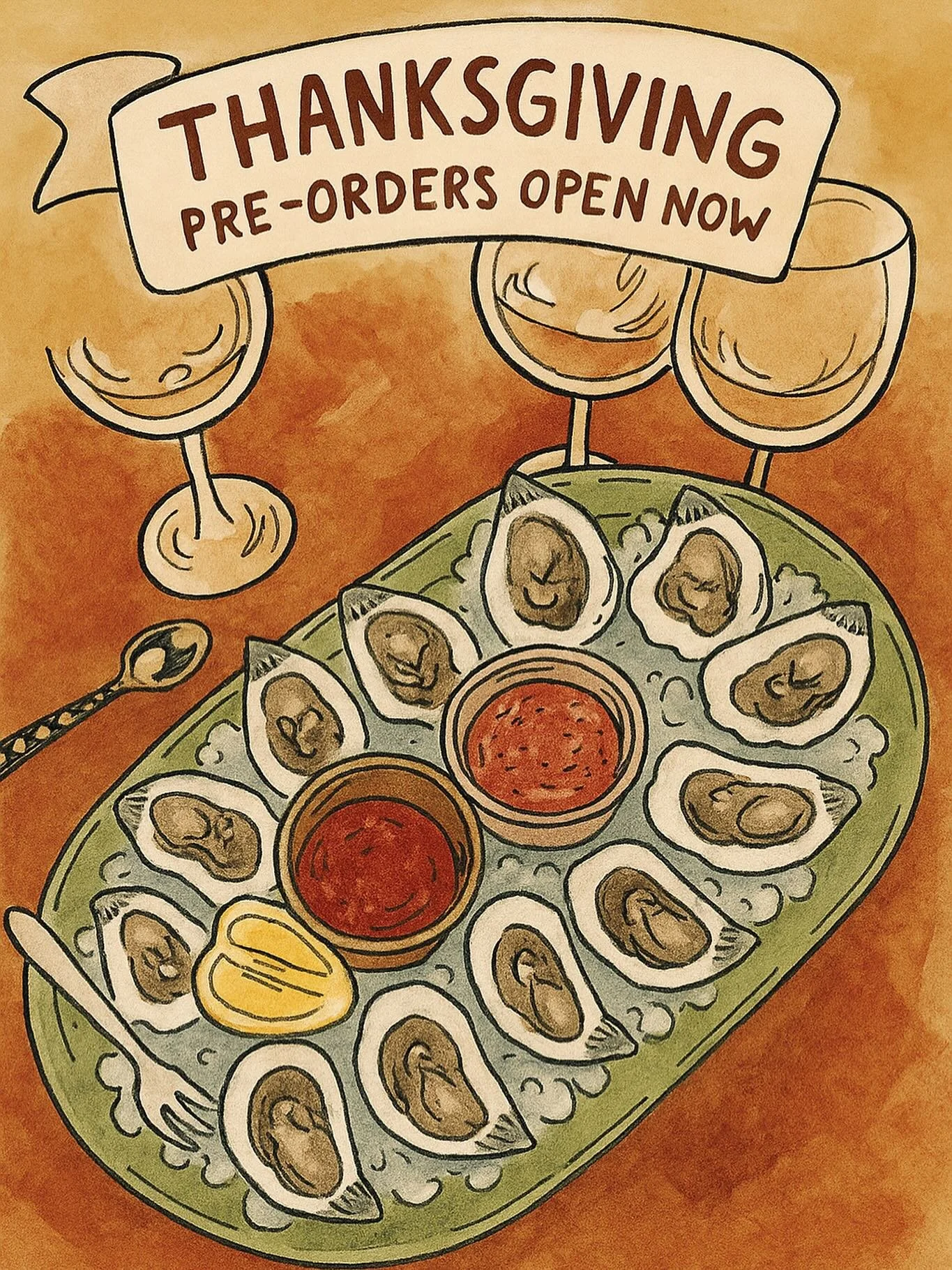 We&rsquo;re now taking Thanksgiving pre-orders in Rockport and Austin!

&bull; Rockport: Email info@bigtreeoysters.com to reserve your oysters.
&bull; Austin: Call Quality Seafood at 512-452-3820 to pre-order your Big Tree Oysters.

Pre-order by Nove