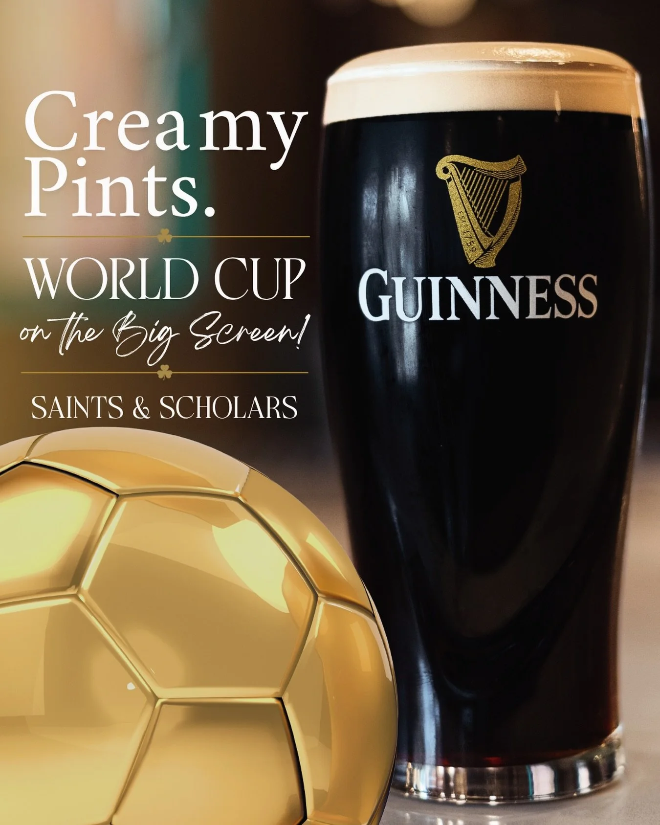 We&rsquo;ll be airing World Cup matches at Saints &amp; Scholars, so come settle in with a proper pint, good company, and the match on the big screen.