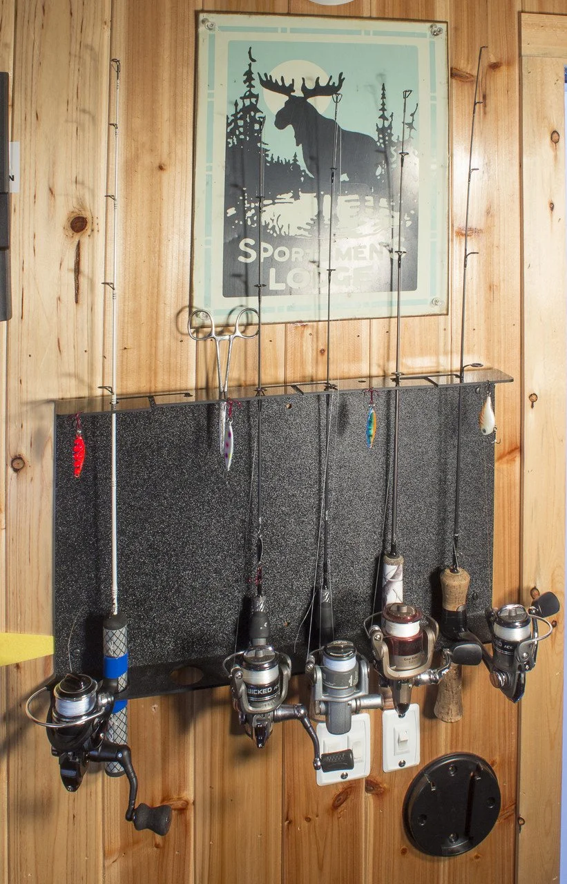 wall mount rod storage