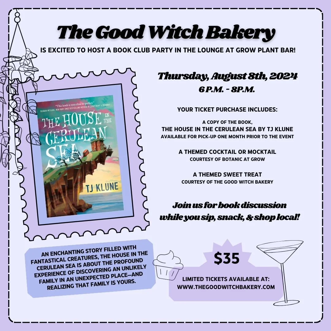 We are so excited to announce our first book club party! Tickets are available for purchase on our website, for just one week, or until supplies last. We are limited to only 30 tickets, so grab yours now! 

Please share this post to help spread the w