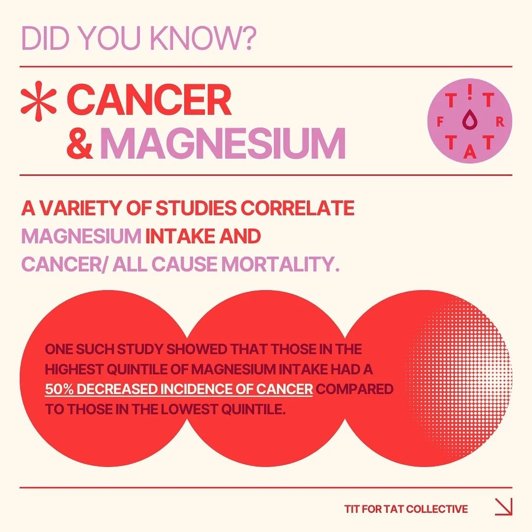 This is just one of the many reasons we, as cancer survivors, should be supplementing with magnesium daily. 

People with the highest magnesium levels (top quintile) had a 40% lower all-cause mortality and 50% lower cancer-related mortality
(PMID: 16