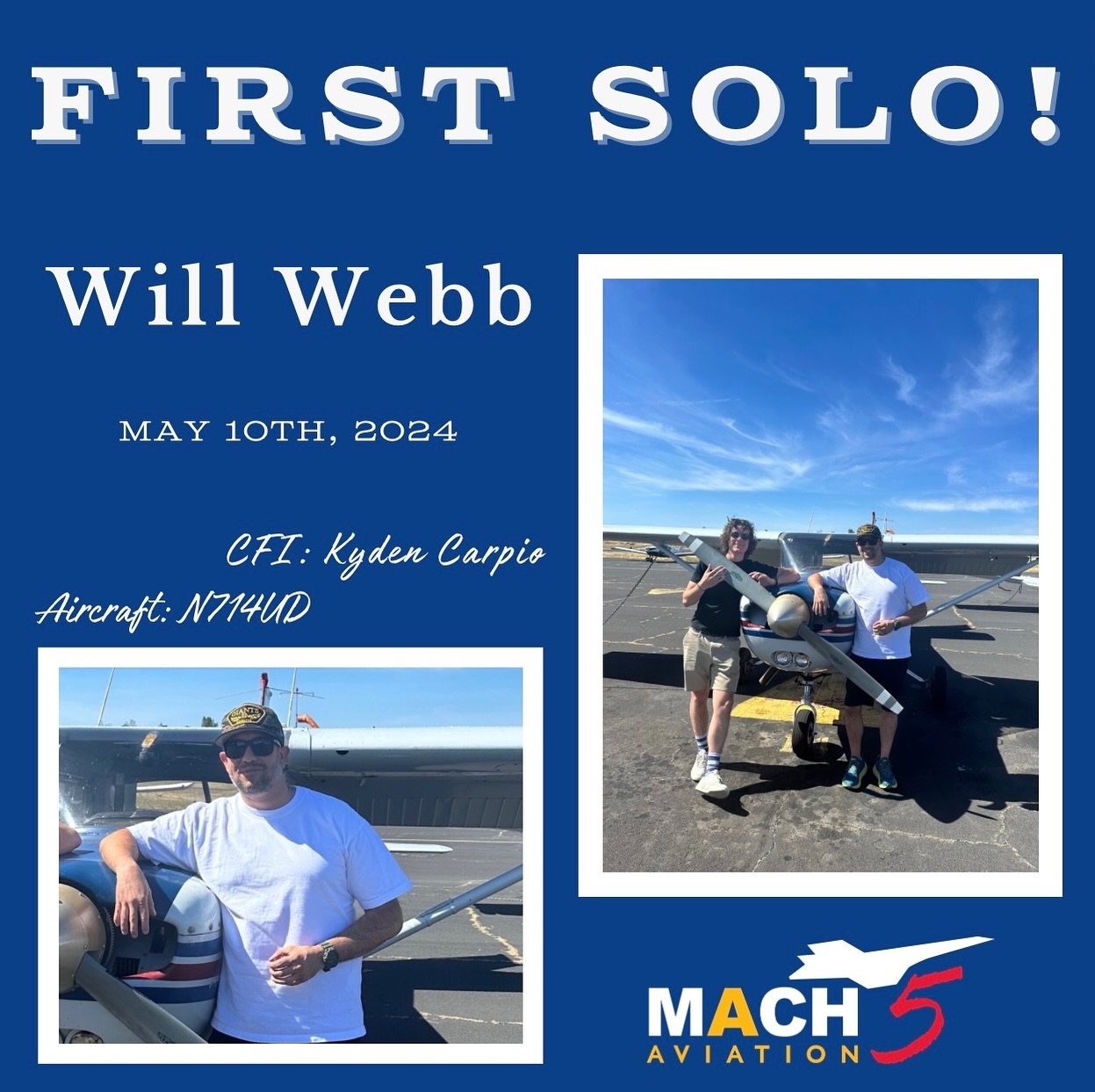 Congratulations Will! ✈️
&bull;
&bull;
&bull;
#firstsolo #firstsoloflight #aviation #studentpilot