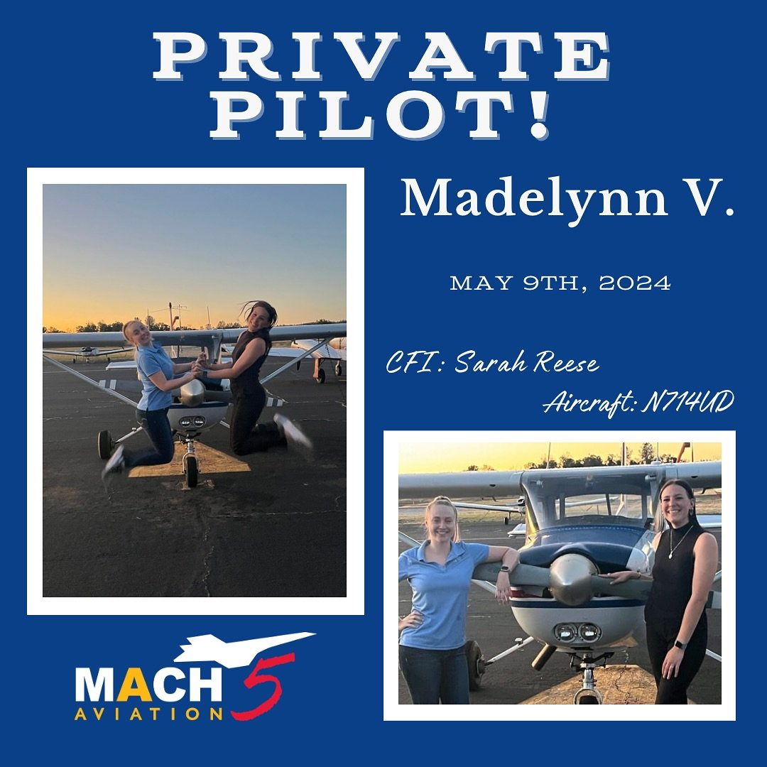 Congratulations to Madie V. for passing her Private Pilot check ride! We are all so proud of you! 🎉
&bull;
&bull;
&bull;
#privatepilotlife #privatepilot #pilot #aviation #flight #student