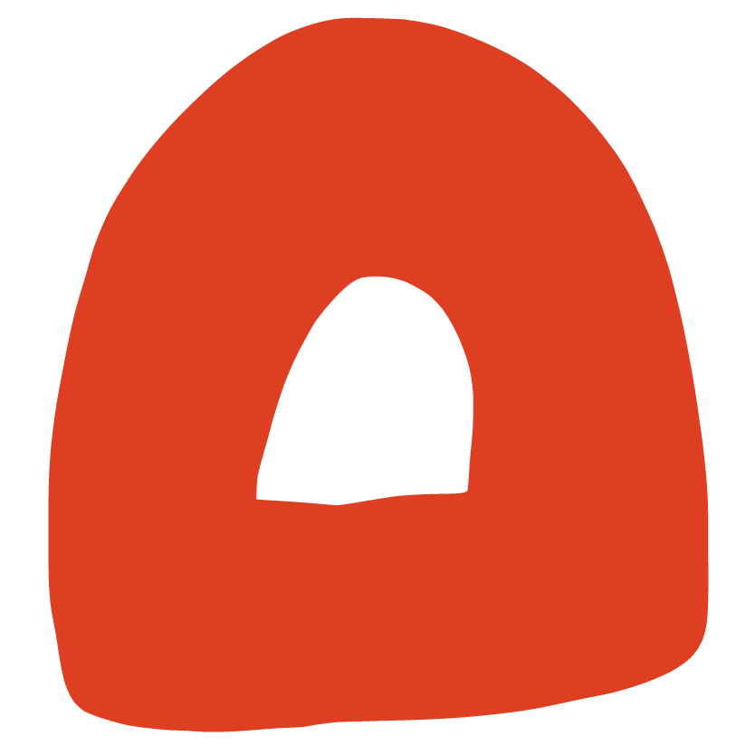A large orange 3D letter 'A' with a hollow center.
