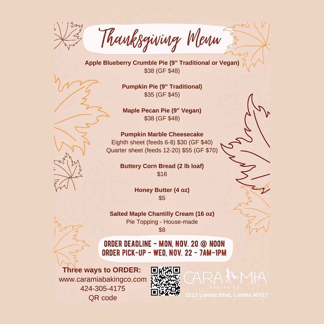 We are NOW taking Thanksgiving orders!!! Don&rsquo;t wait to order one of our handcrafted mouth watering pies! 🤤⁣
⁣
🥧🥧🥧🥧🥧🥧⁣
⁣
ORDER DEADLINE:⁣
November 20, 2023 at 12pm⁣
⁣
⁣
#holidayseason #thanksgiving #bakery #bethankful #ordernow #sweettrea