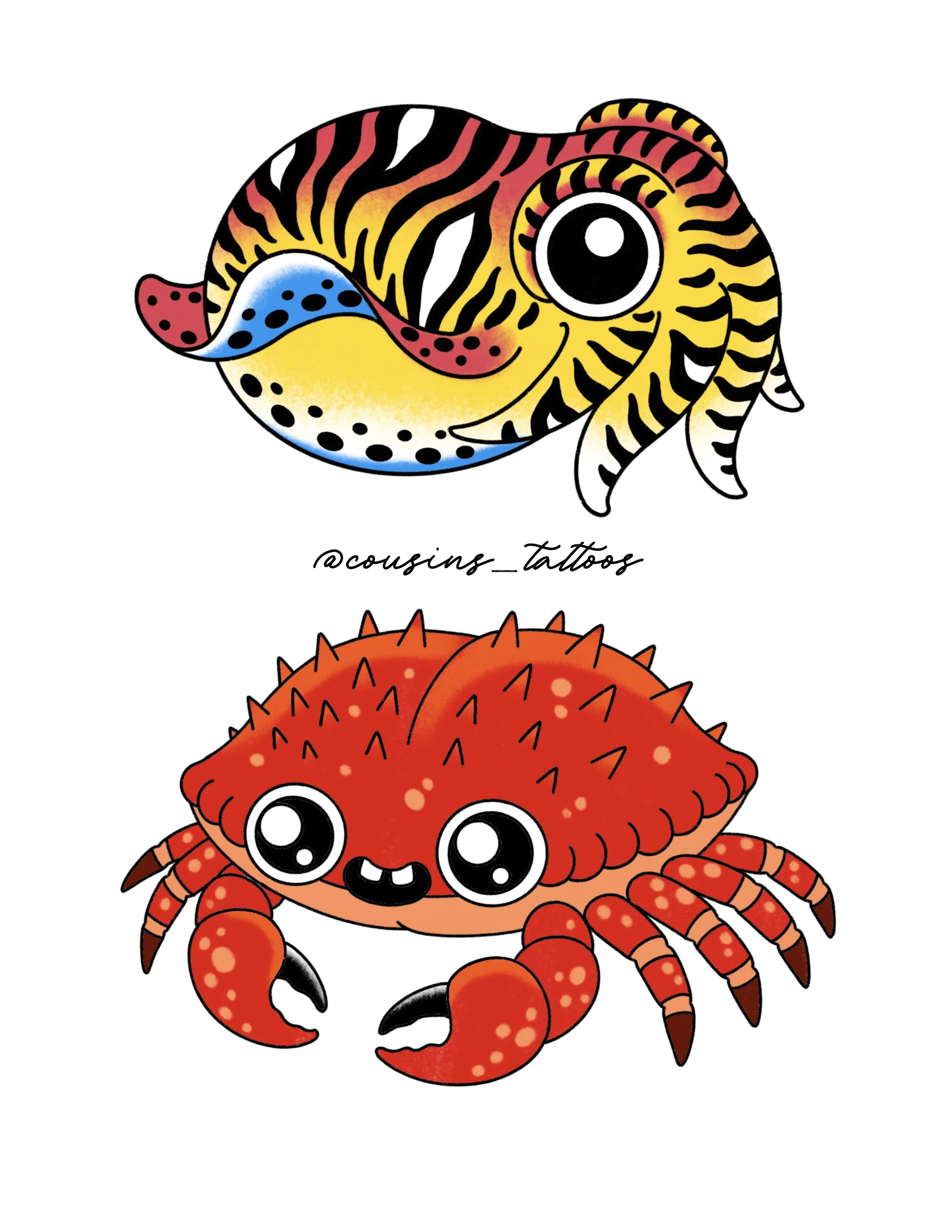 Cute Cuttlefish, Cute Crab
