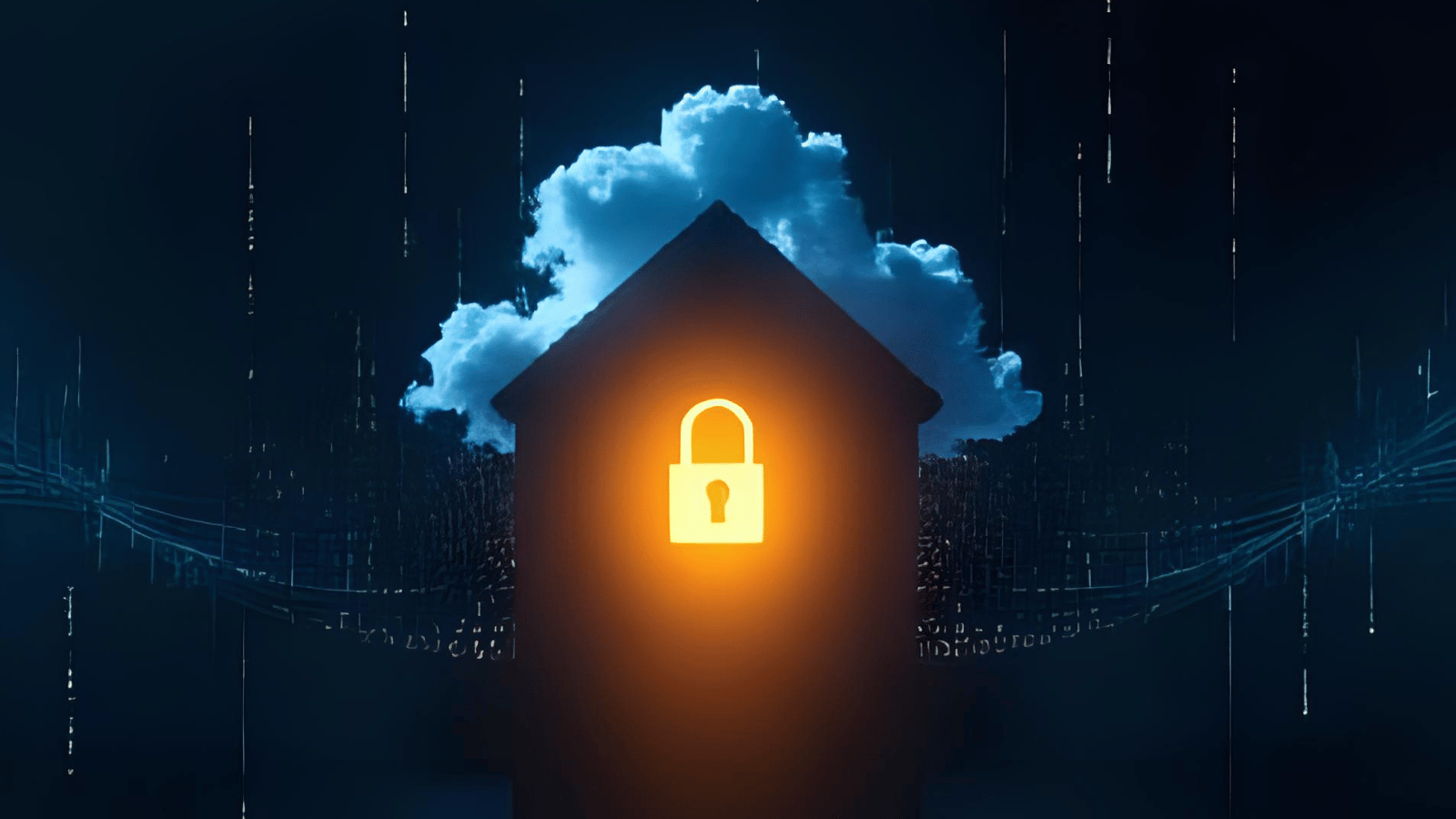 slika doma (kuće) u sredini koje je lokot koji simbolizira privatnost podataka koji se u kući nalaze