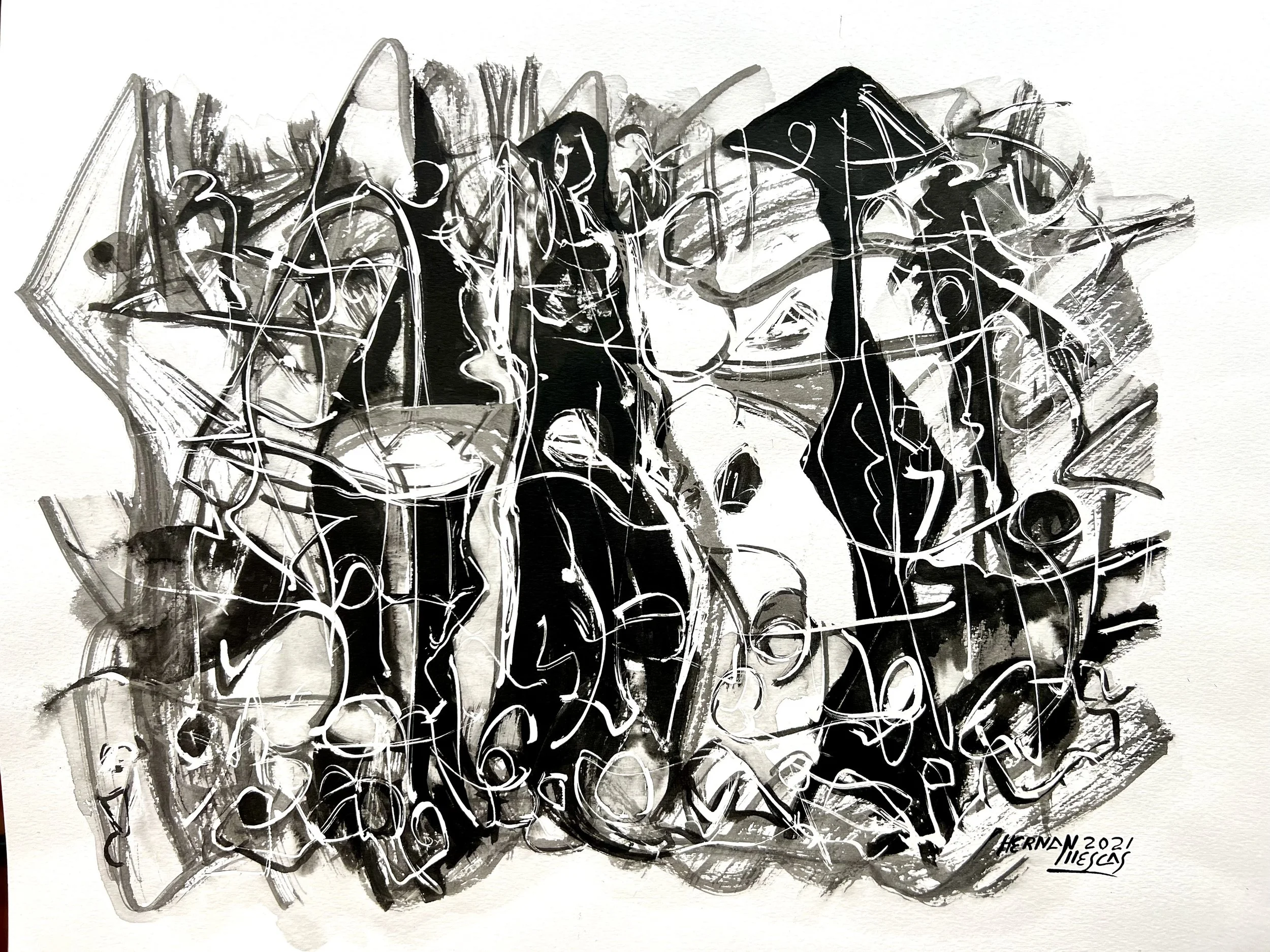 Bodies - Original Ink Painting