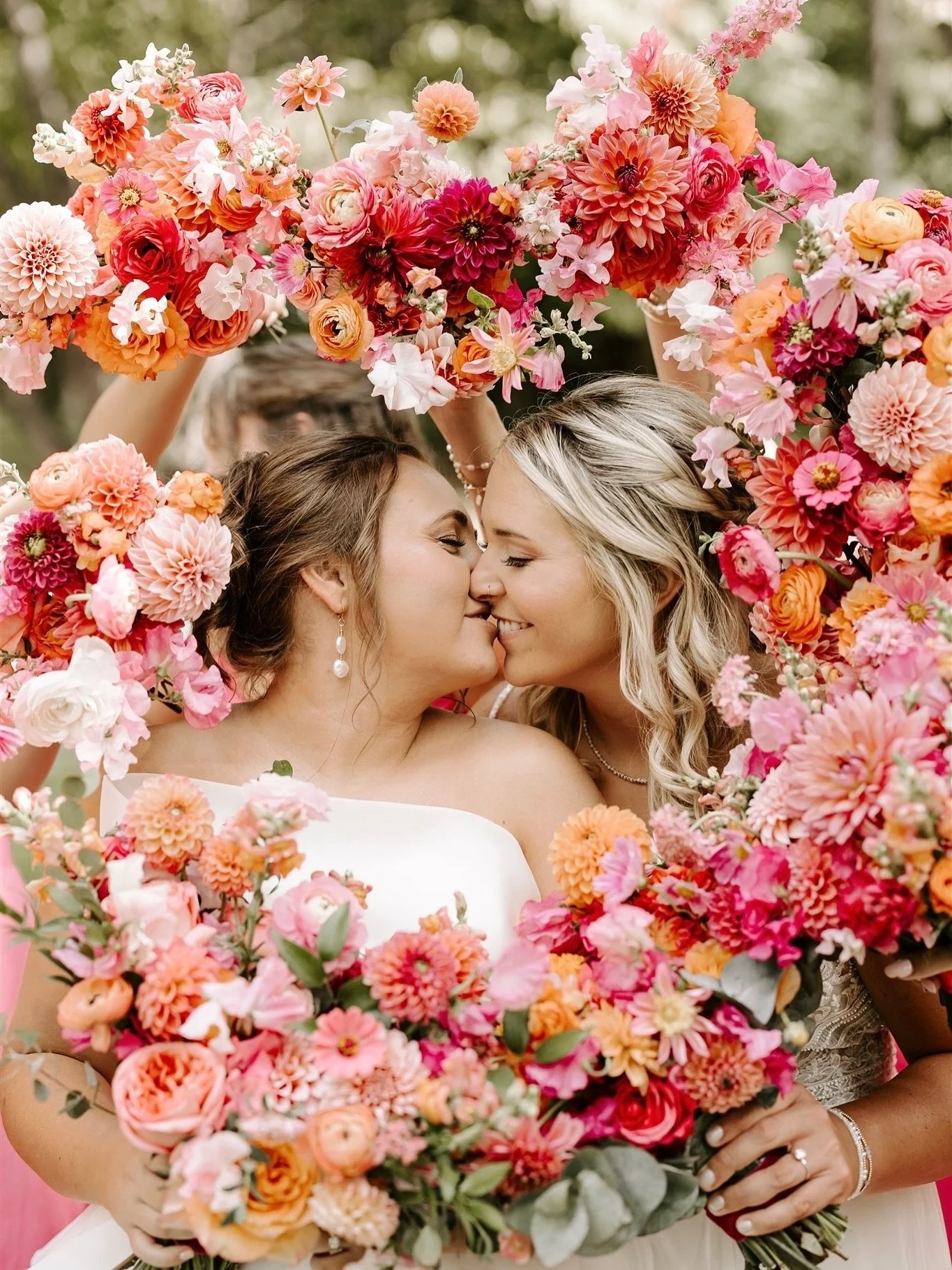 Two brides, one breathtaking day ✨ Kathryn &amp; Amber promised forever under the most stunning floral arch, surrounded by love, laughter, and so much joy. From the vibrant details to the way they looked at each other, every moment was magic. 🌸💍

V