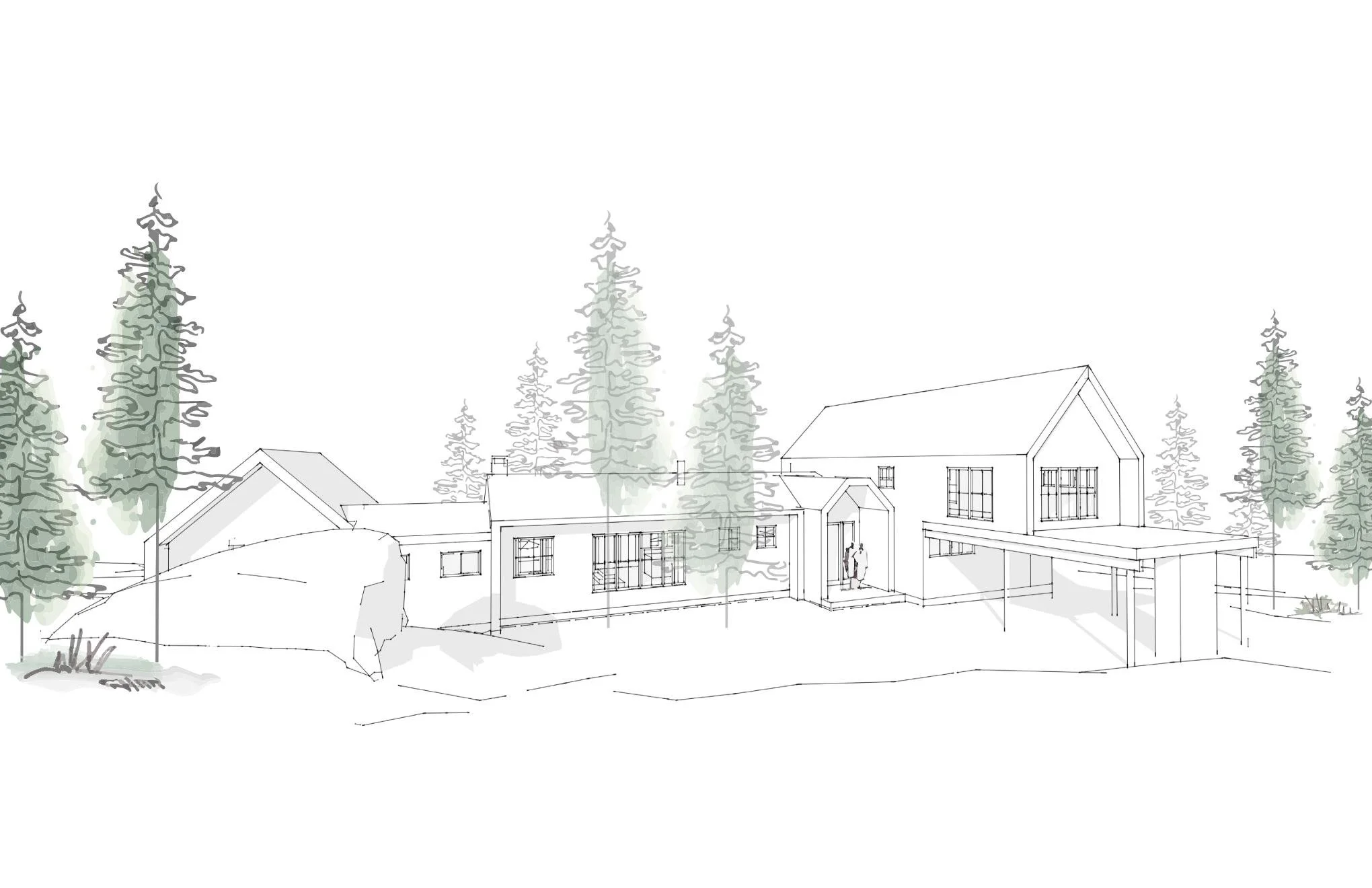 Lake Winnipesaukee retreat exterior rendering
