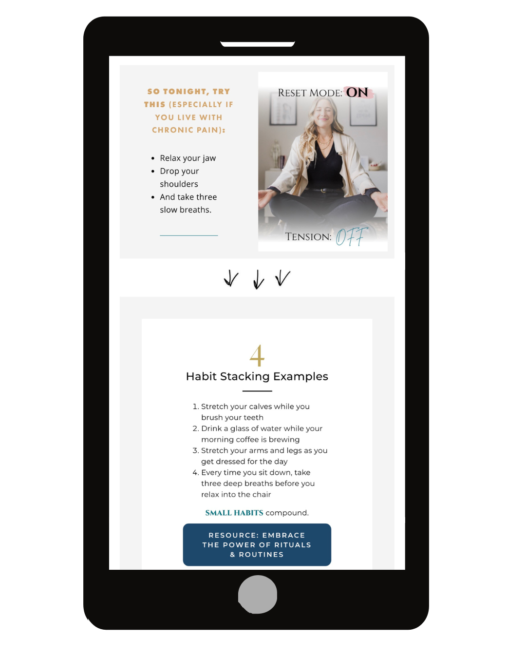 Mobile screenshot of an email campaign designed by Undercover Creators for Holistic Physiotherapy & Wellness, demonstrating clear messaging and mobile-friendly email design.