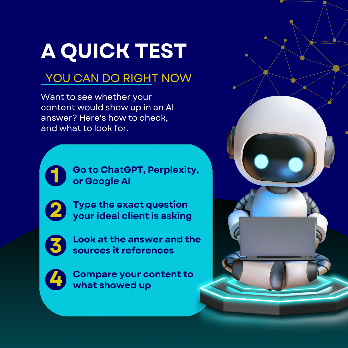 Quick test to see whether your content would show up in AI answer