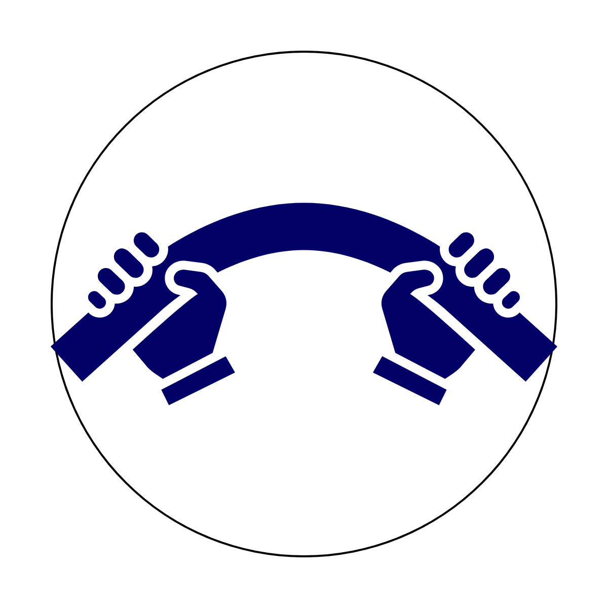 Icon of two hands gripping a curved bar, representing support or assistance.
