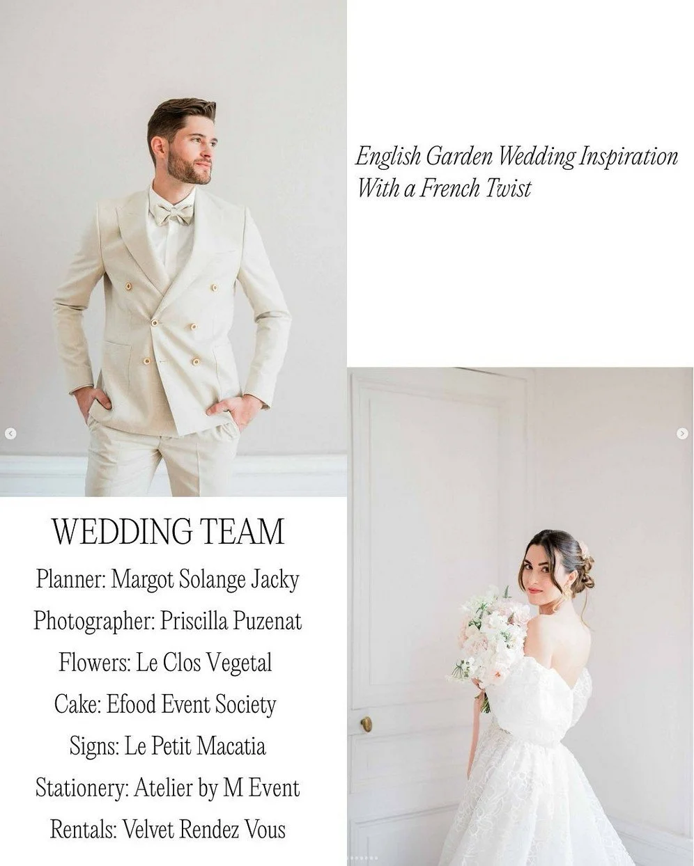 A pastel ch&acirc;teau in Burgundy sets the stage for this English garden wedding editorial, captured with elegance by @priscillapuzenat. With creative direction by @margotsolangejacky.wedding , every detail feels refined yet deeply personal&mdash;fr