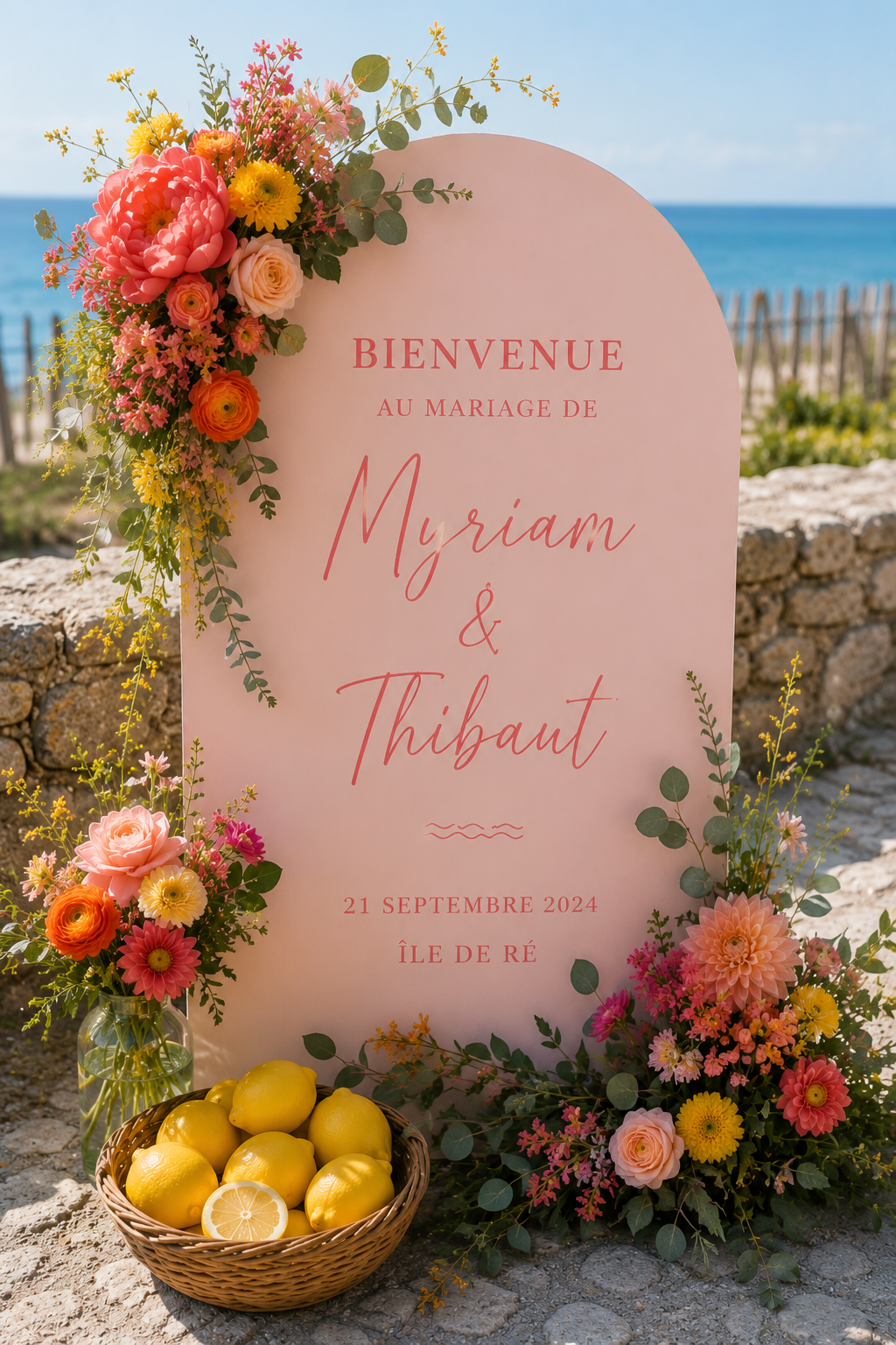 Mariage acidulé sur l’Île de Ré : le sublime mariage coloré de Myriam &amp; Thibaut 🌈✨