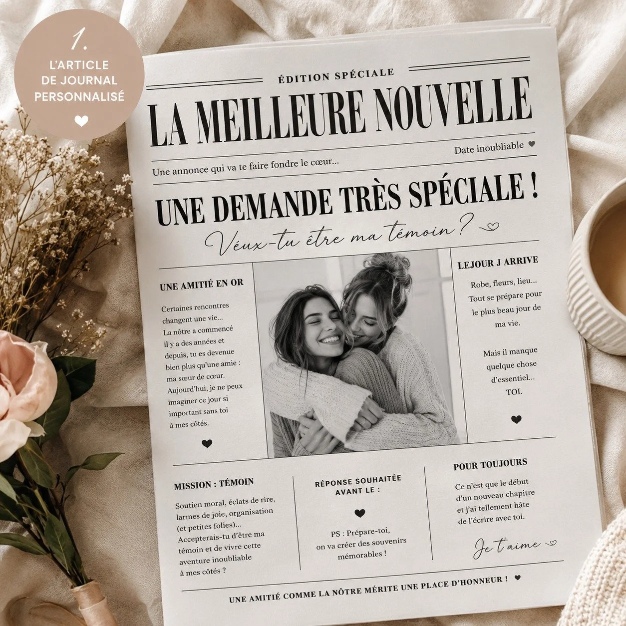 ✨ 5 fa&ccedil;ons originales de faire votre demande de t&eacute;moin ou demoiselle d&rsquo;honneur ✨

Parce qu&rsquo;un simple &ldquo;tu veux &ecirc;tre ma t&eacute;moin ?&rdquo; m&eacute;rite parfois un peu plus de magie 🥹💍
Voici 5 id&eacute;es cr