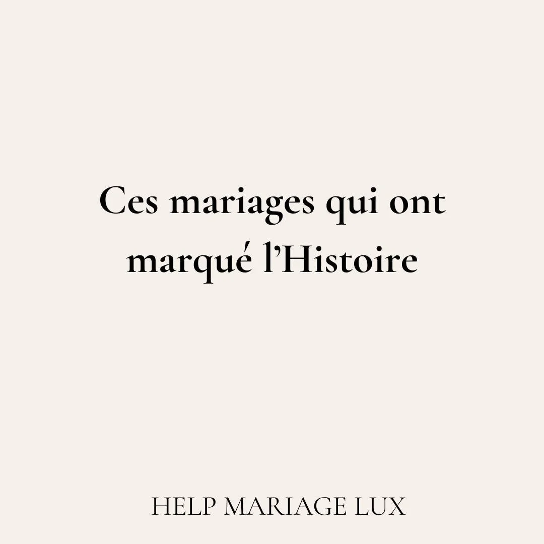 📖✨ **Des unions qui ont chang&eacute; le cours de l&rsquo;Histoire&hellip; et parfois du monde.** ✨📖

Certains mariages ont d&eacute;pass&eacute; la simple histoire d&rsquo;amour pour devenir de v&eacute;ritables symboles politiques, culturels ou s