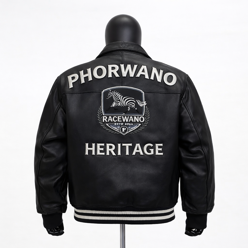 The Phorwano Heritage Crest Leather Varsity