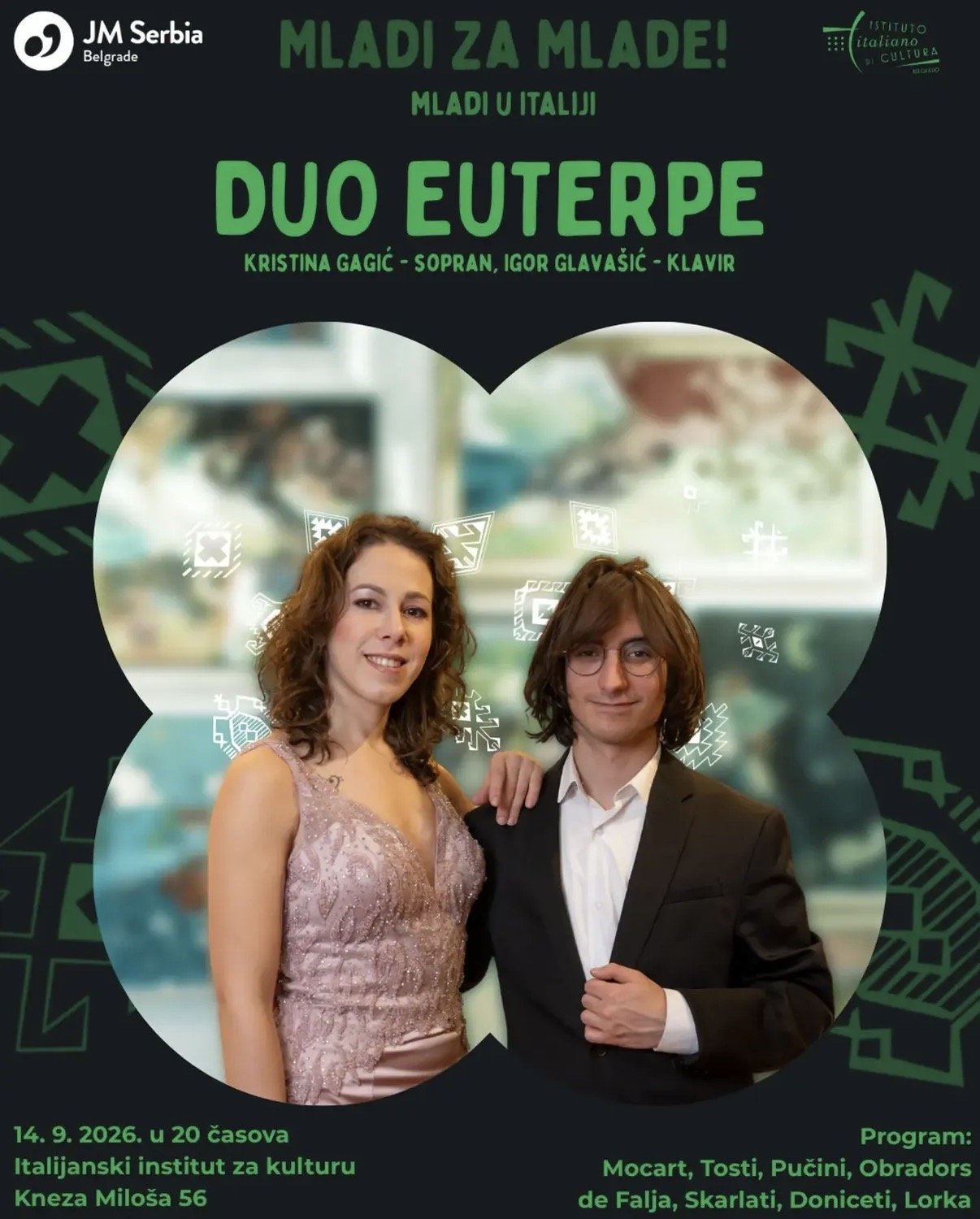Mladi za mlade: Duo Euterpe nastupa u Italijanskom institutu za kulturu