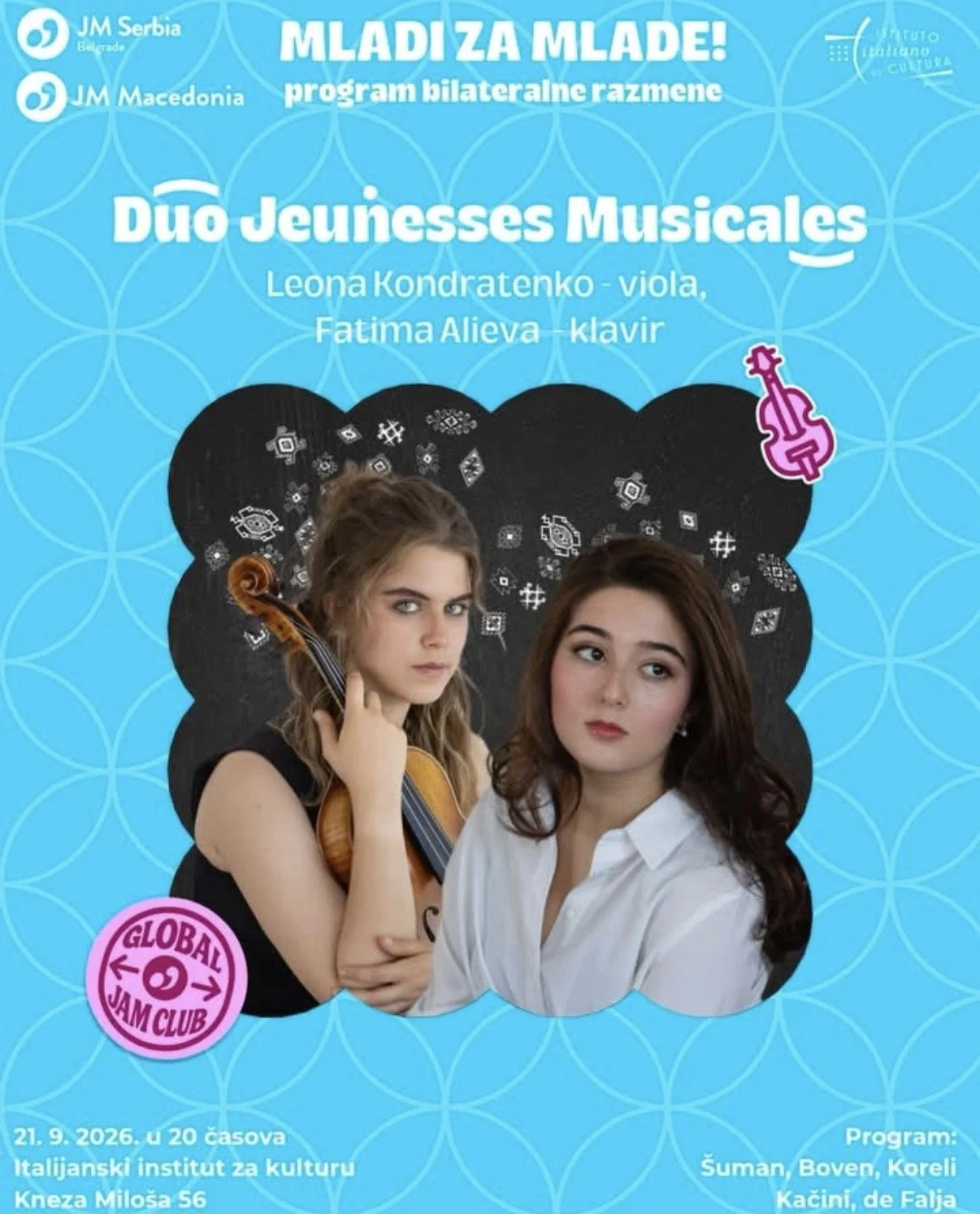 Duo Jeunesses Musicales u Beogradu: Viola i klavir u znaku mladih evropskih umetnica