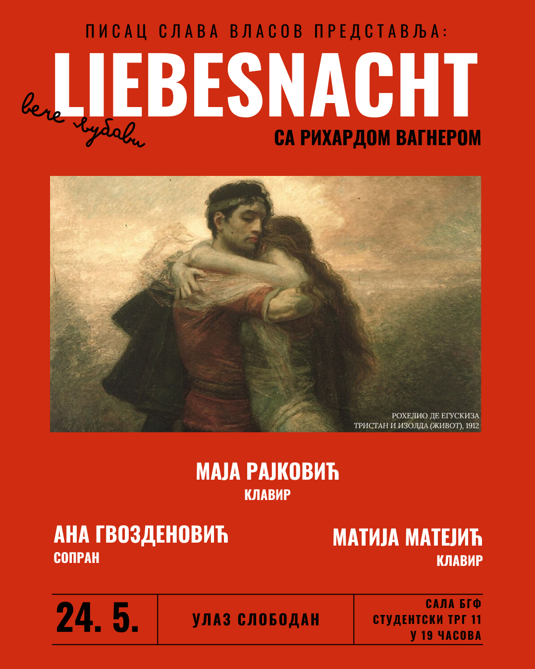 Veče ljubavi sa Rihardom Vagnerom: Muzičko-narativni koncept Liebesnacht u sali Beogradske filharmonije