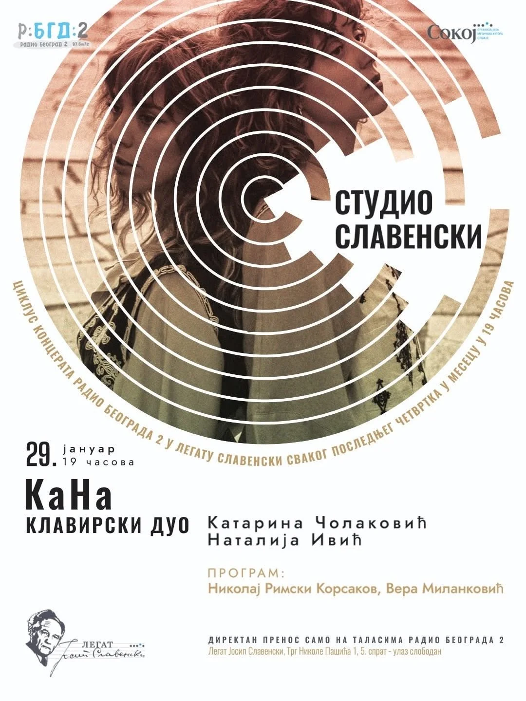 Klavirski duo KaNa nastupa u okviru ciklusa Studio Slavenski 29. januara u Legatu Josipa Slavenskog