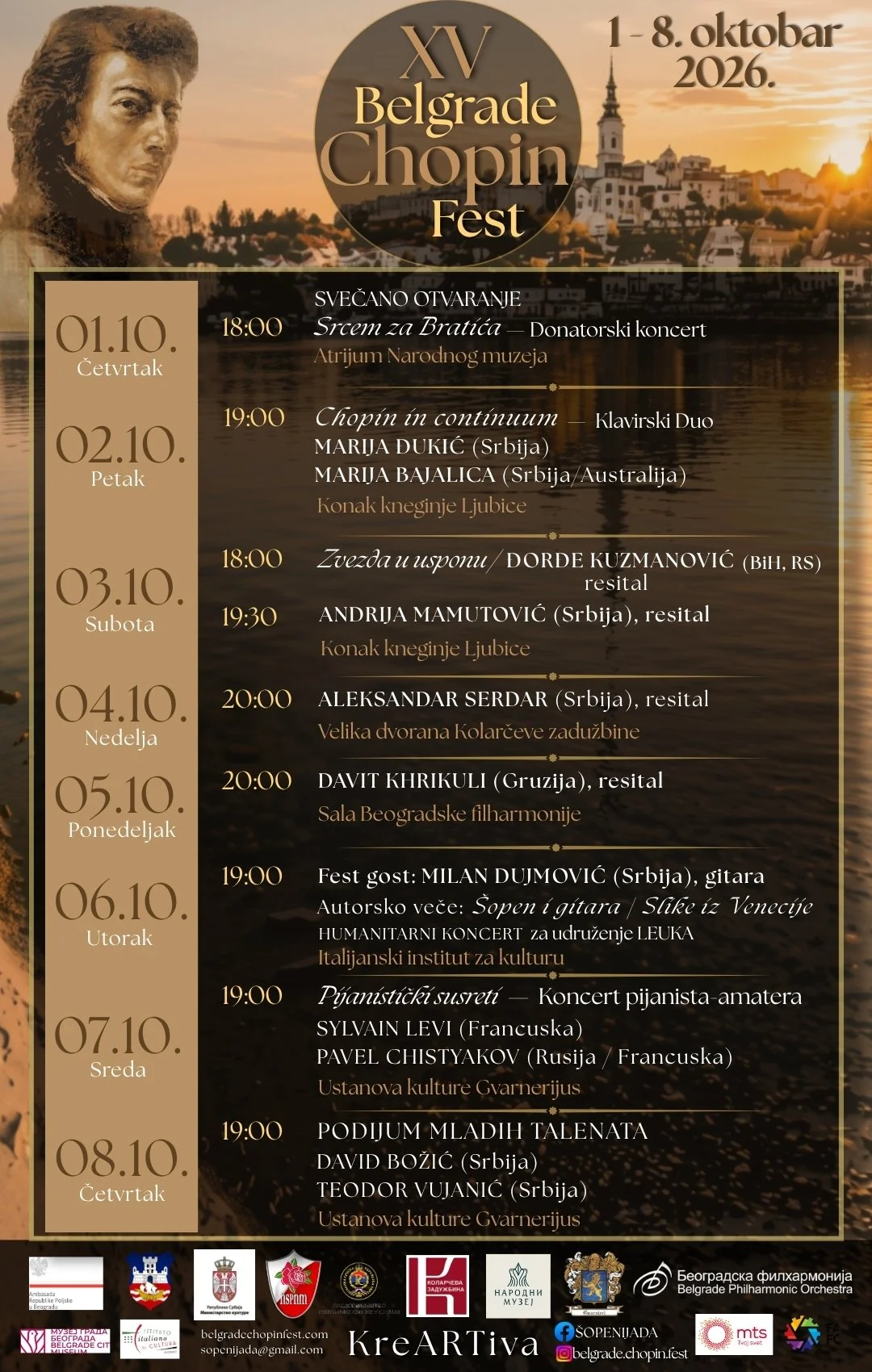Praznik pijanizma i humanosti: Jubilarni 15. Beogradski Šopen fest od 1. do 8. oktobra