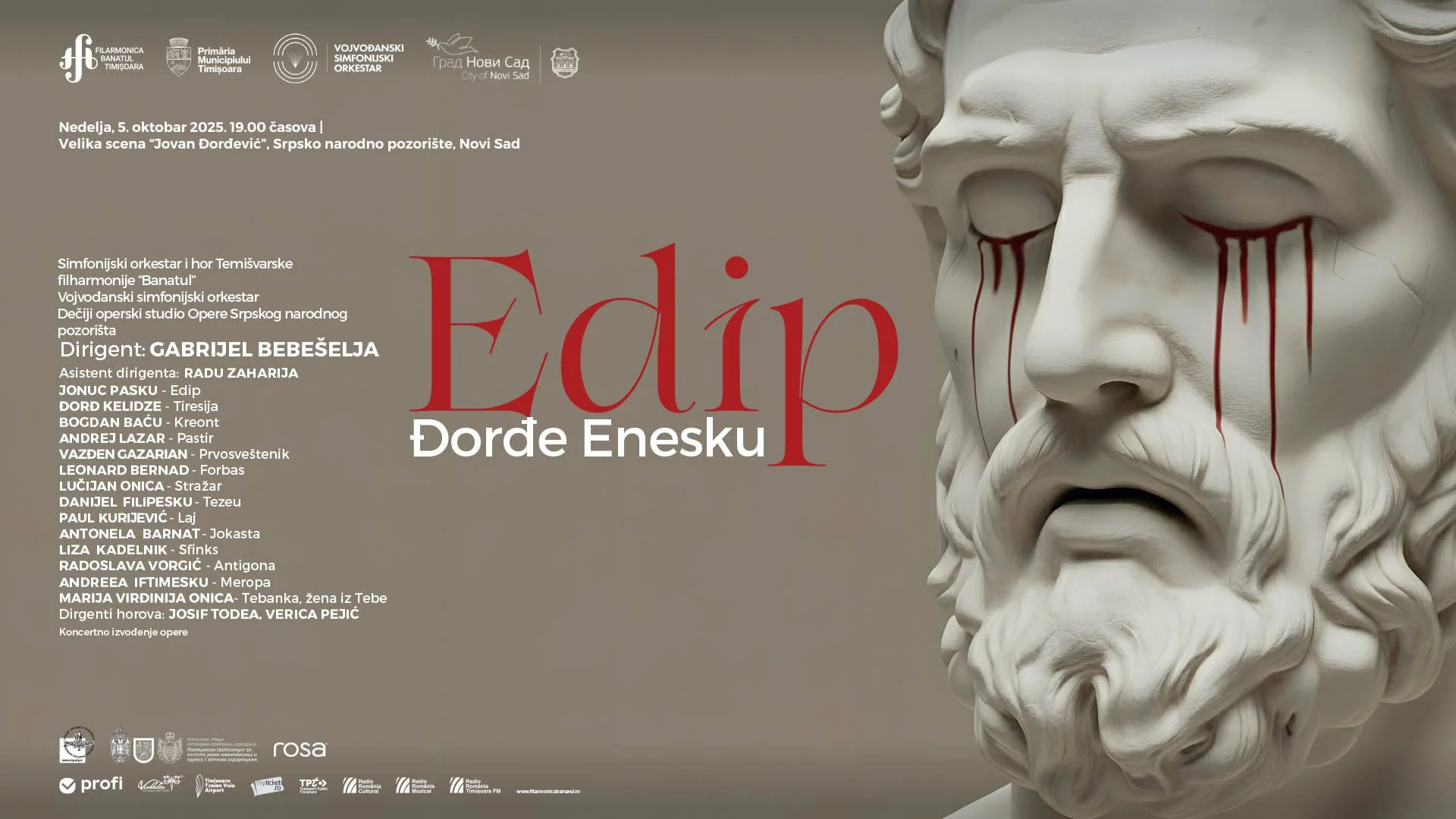 Koncertno izvođenje opere Edip Đorđa Eneskua u Srpskom narodnom pozorištu