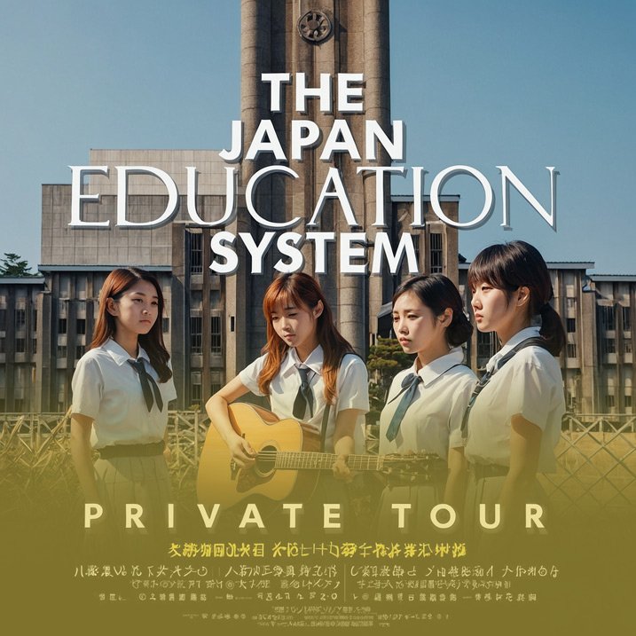 Poster for a private tour of Japan's education system, offering an in-depth look at its unique schools, teaching methods, and cultural significance.
