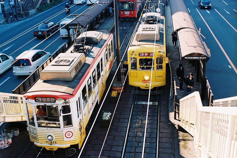 Tram in Nagasaki, providing a nostalgic and scenic city ride.