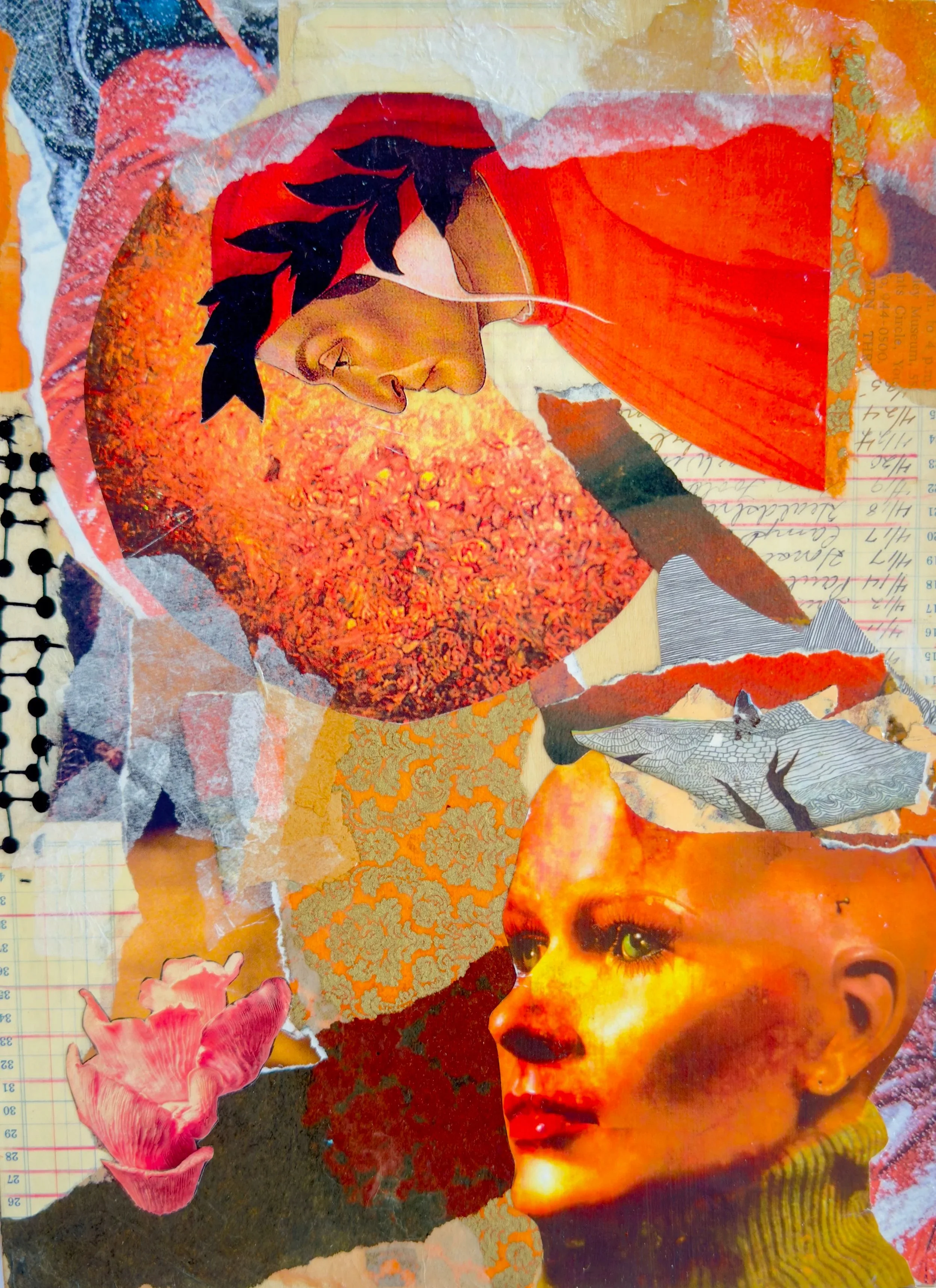 Mixed Media Collage on wood panel