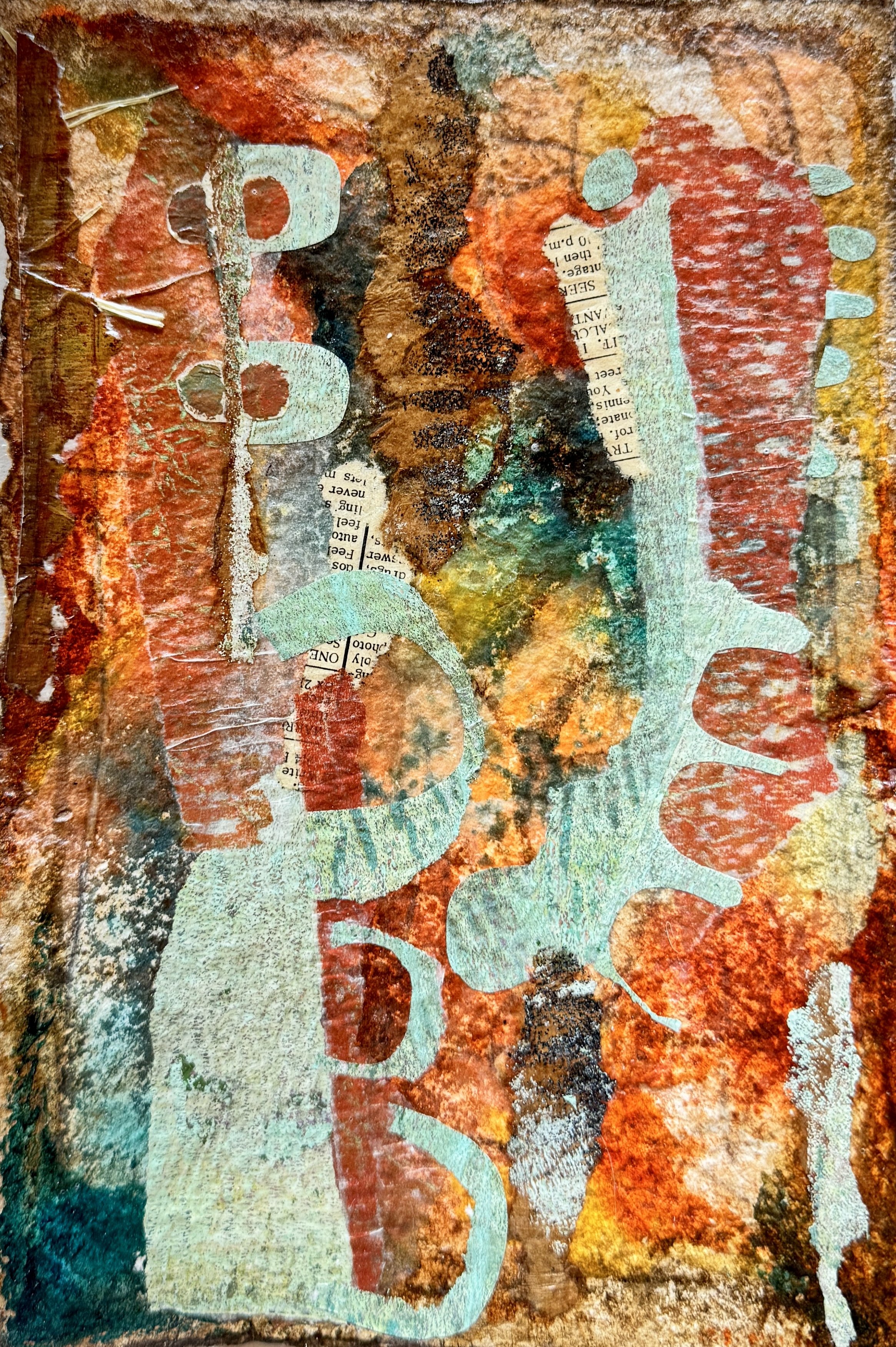 Mixed Media on watercolor paper