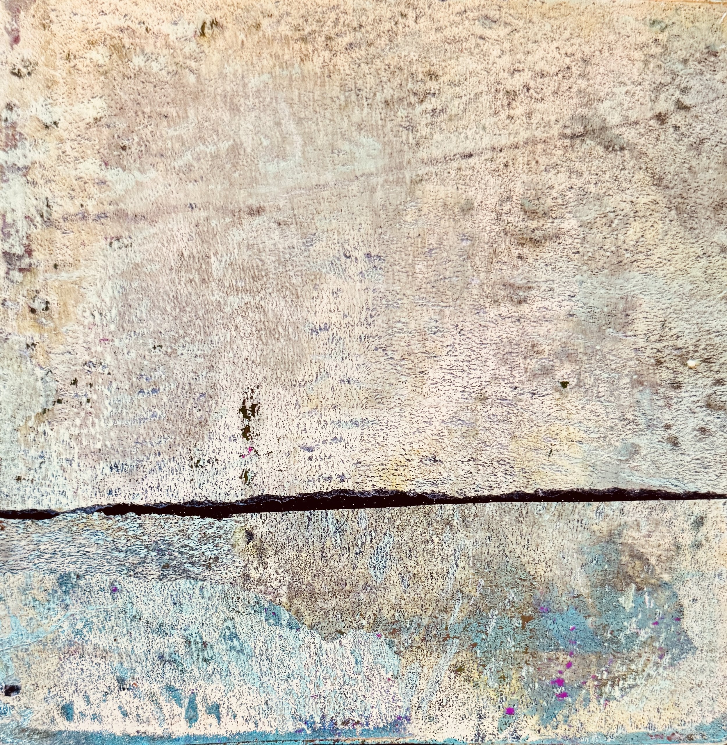 Gel Print paper on wood panel