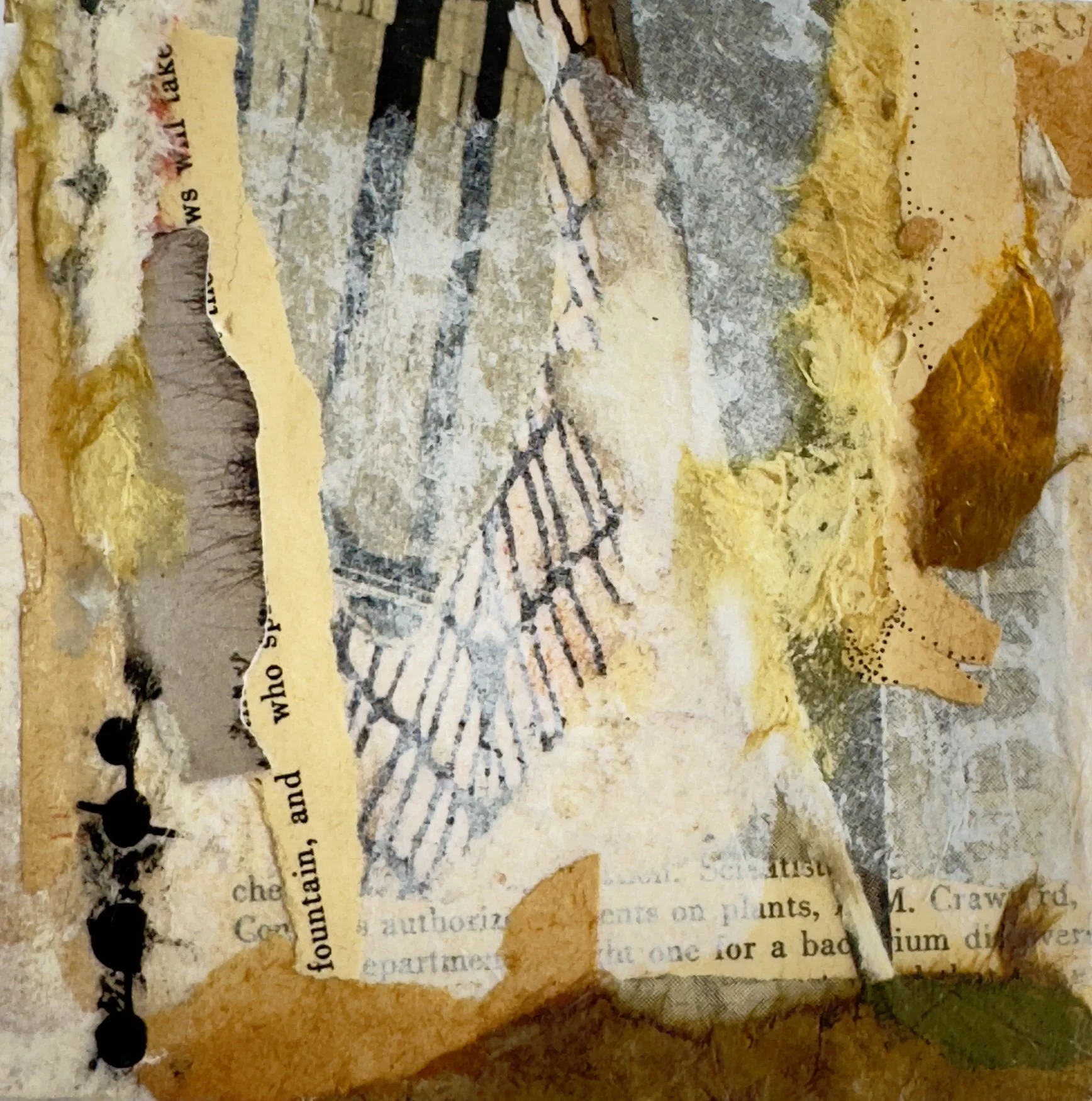 Mixed Media Collage on wood panel